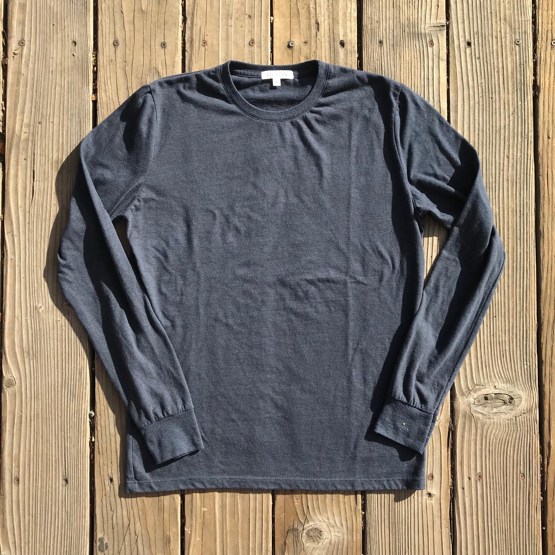 gustin usa heather long sleeve t-shirt 2pk (navy, plum)