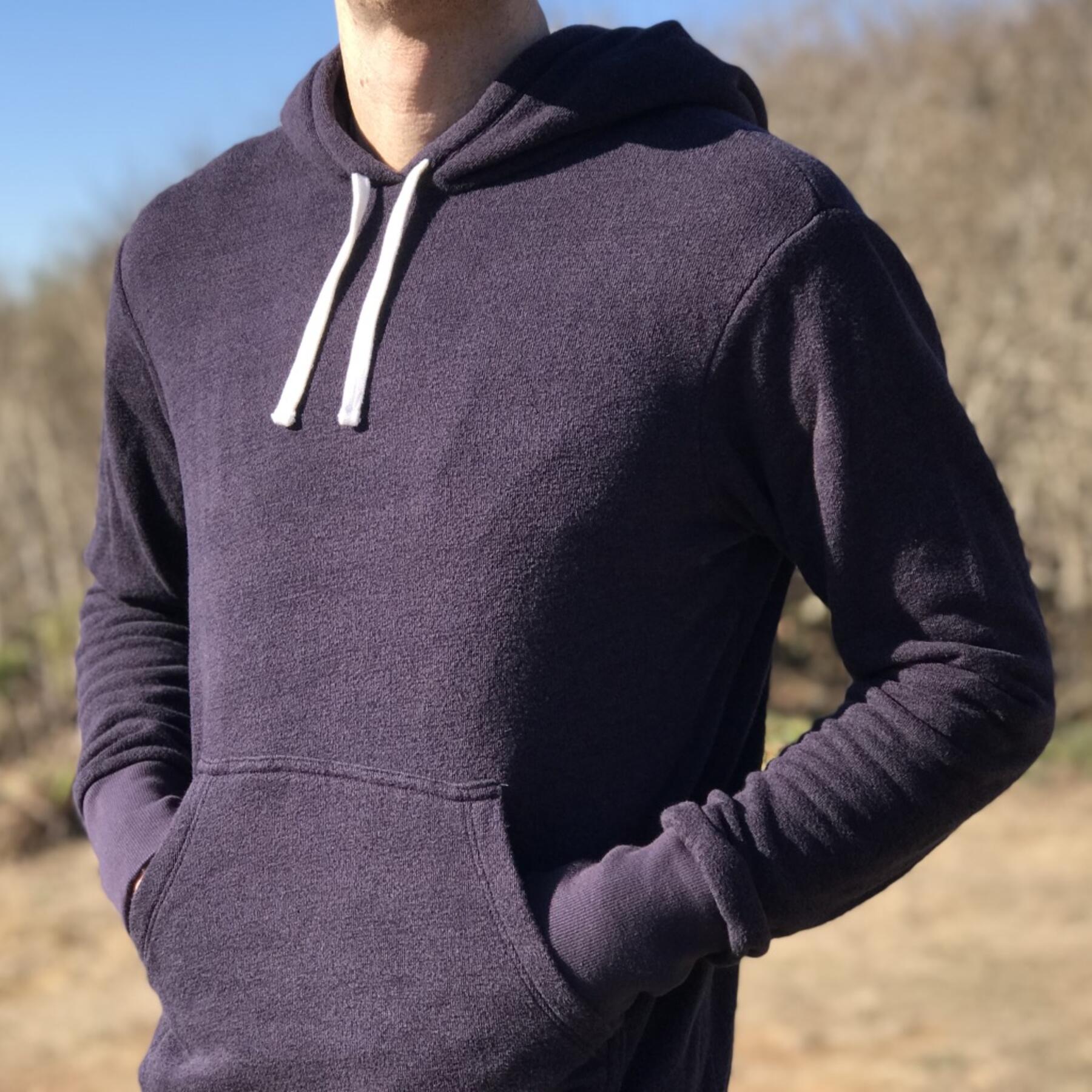 gustin fleece pocket hoodie - indigo