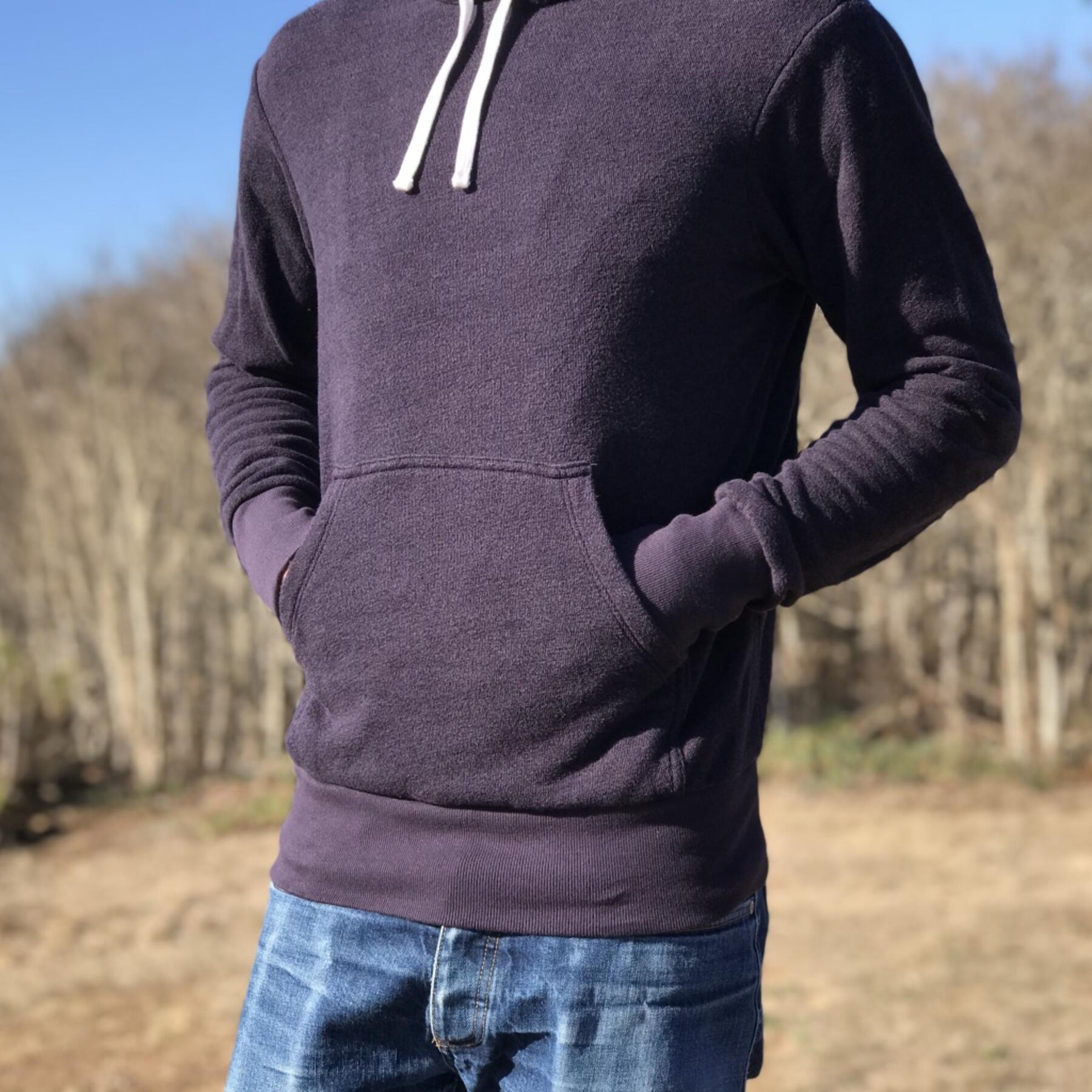 gustin fleece pocket hoodie - indigo