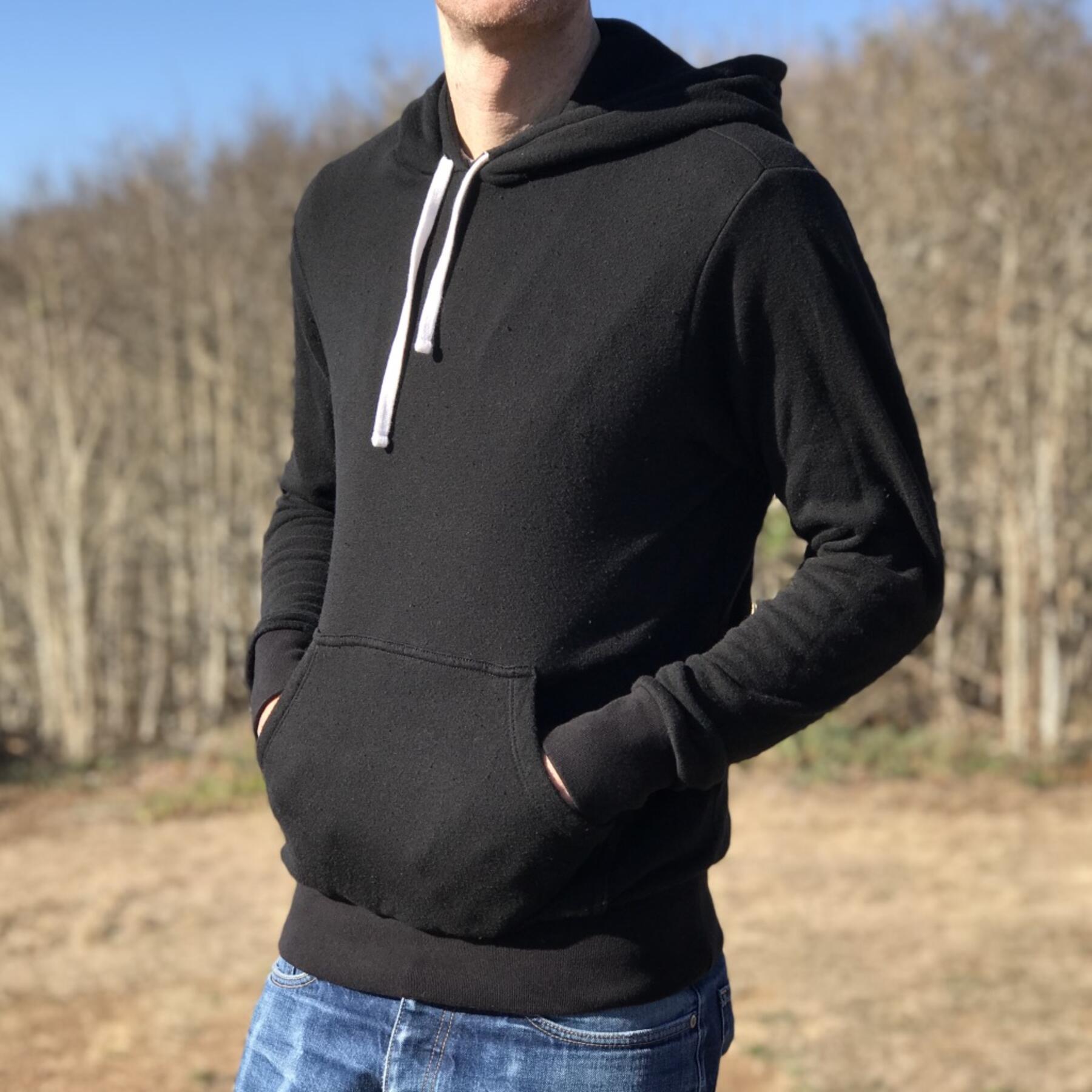 gustin fleece pocket hoodie - black