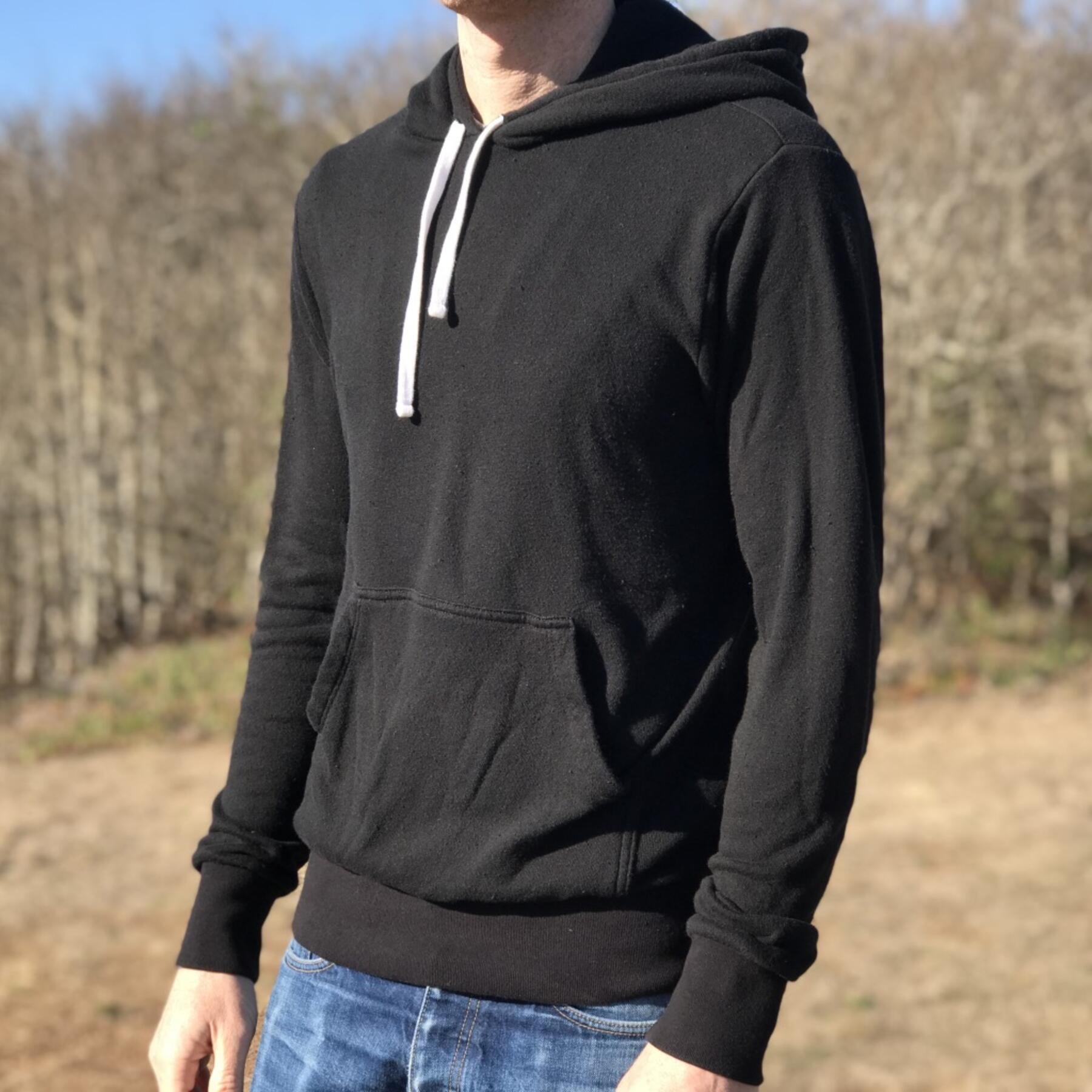 gustin fleece pocket hoodie - black