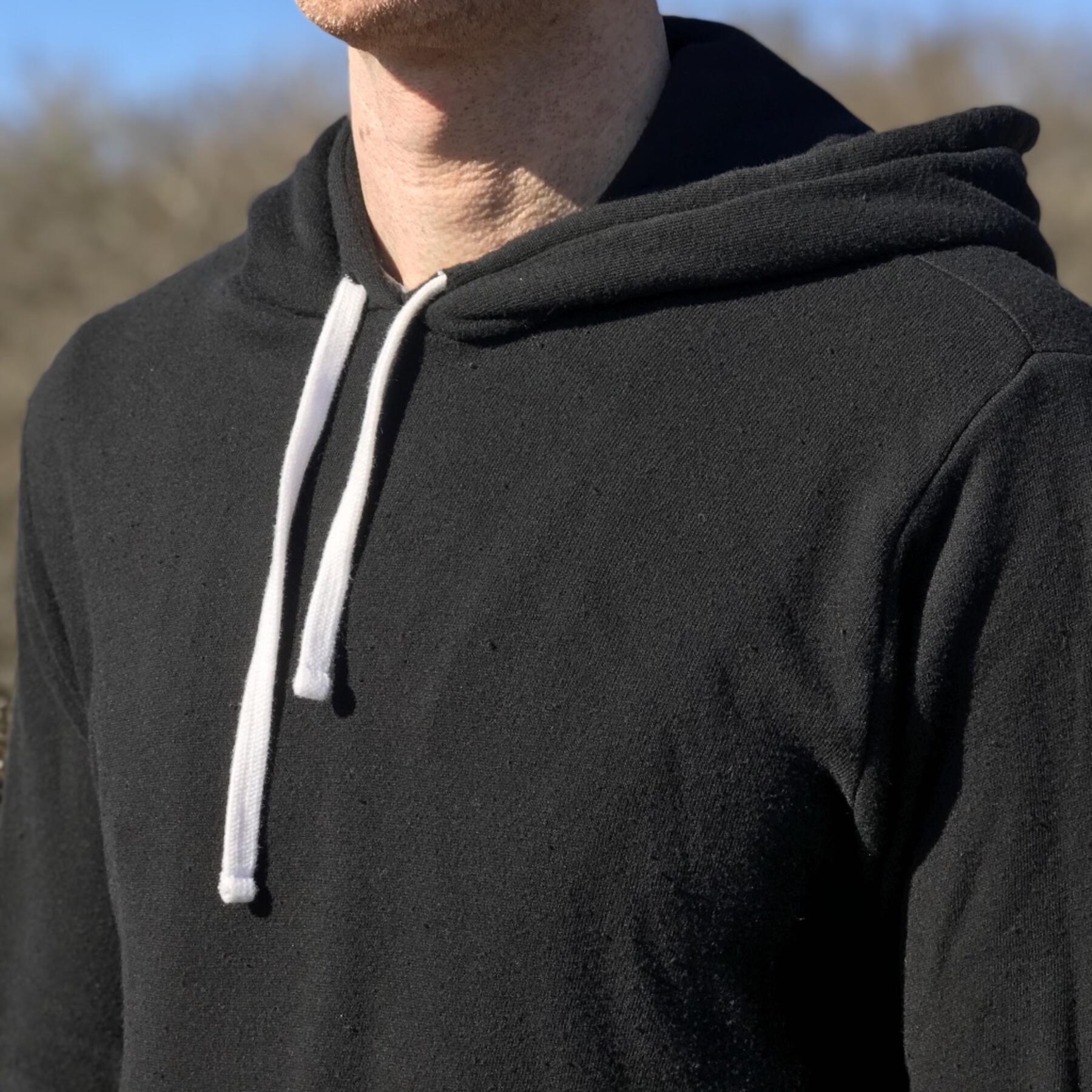 gustin fleece pocket hoodie - black