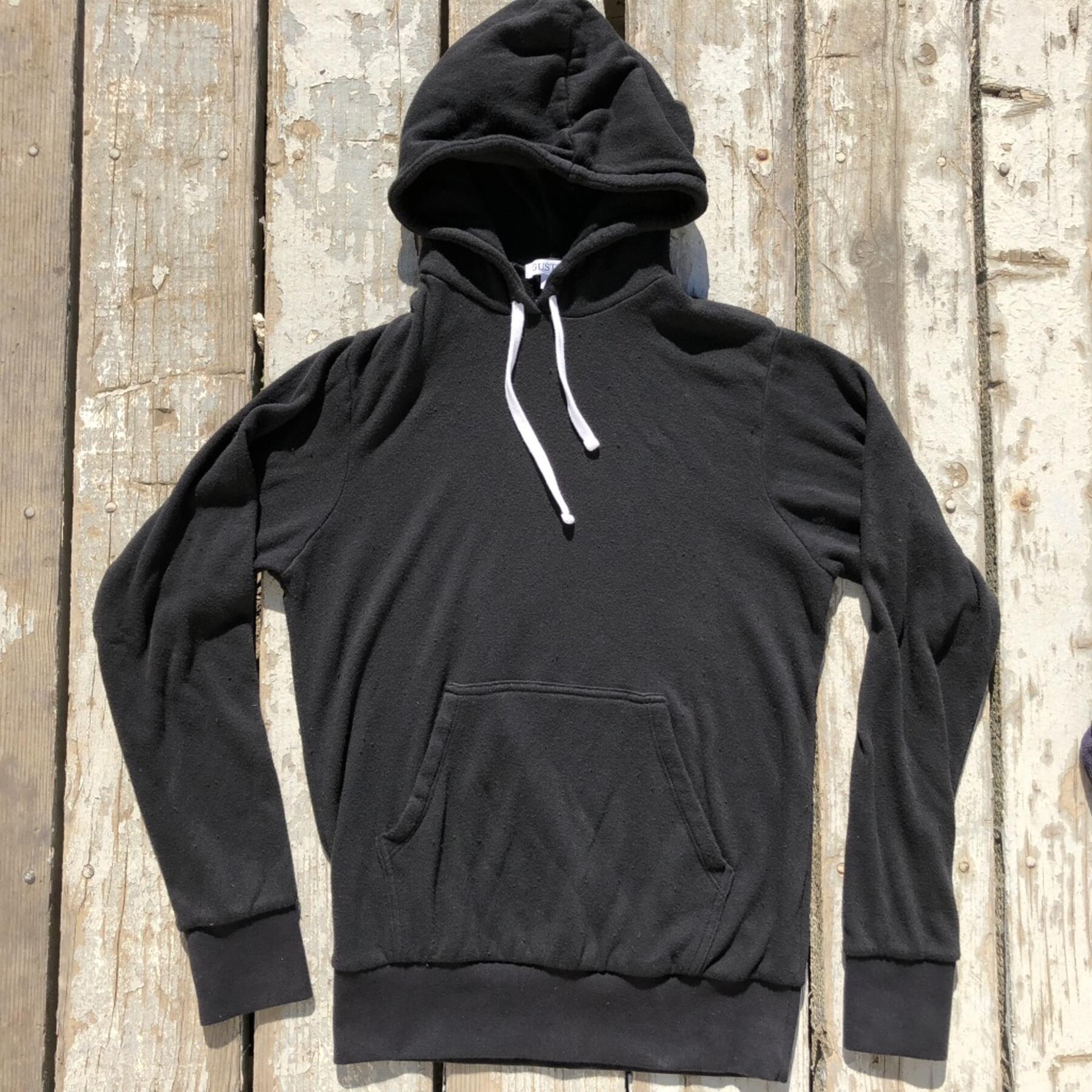 gustin fleece pocket hoodie - black