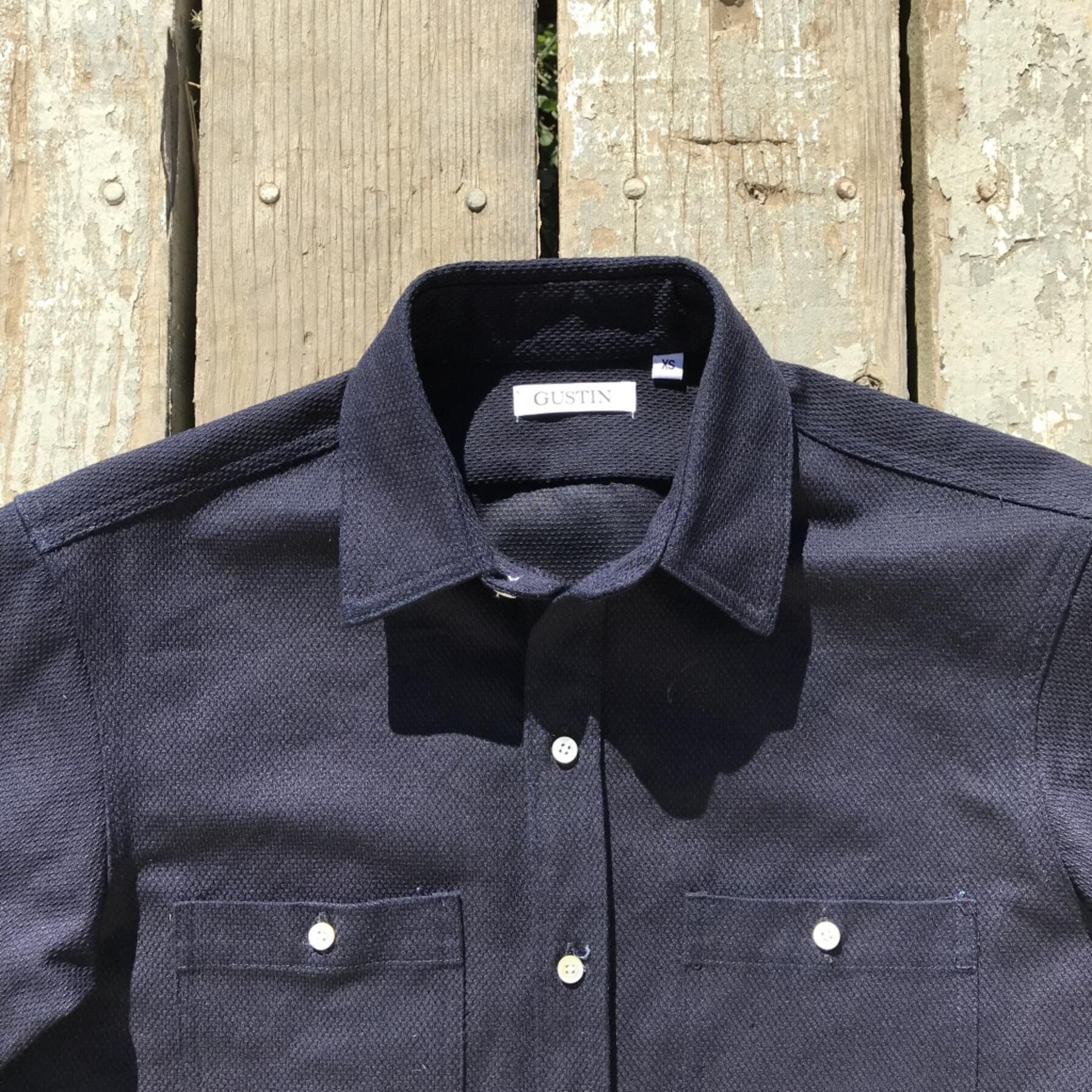 gustin #549 super heavy indigo jacquard