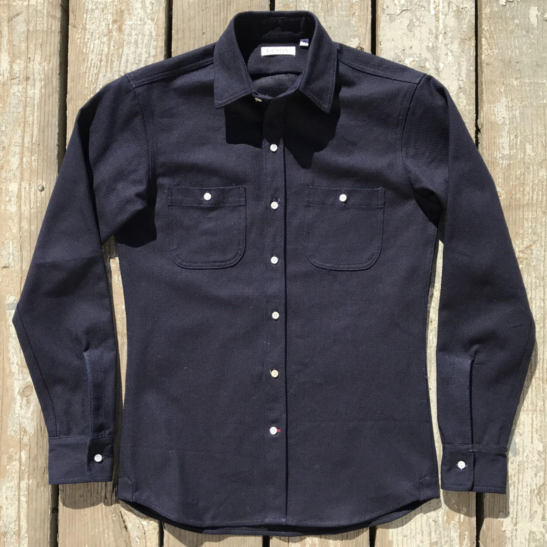 gustin #549 super heavy indigo jacquard