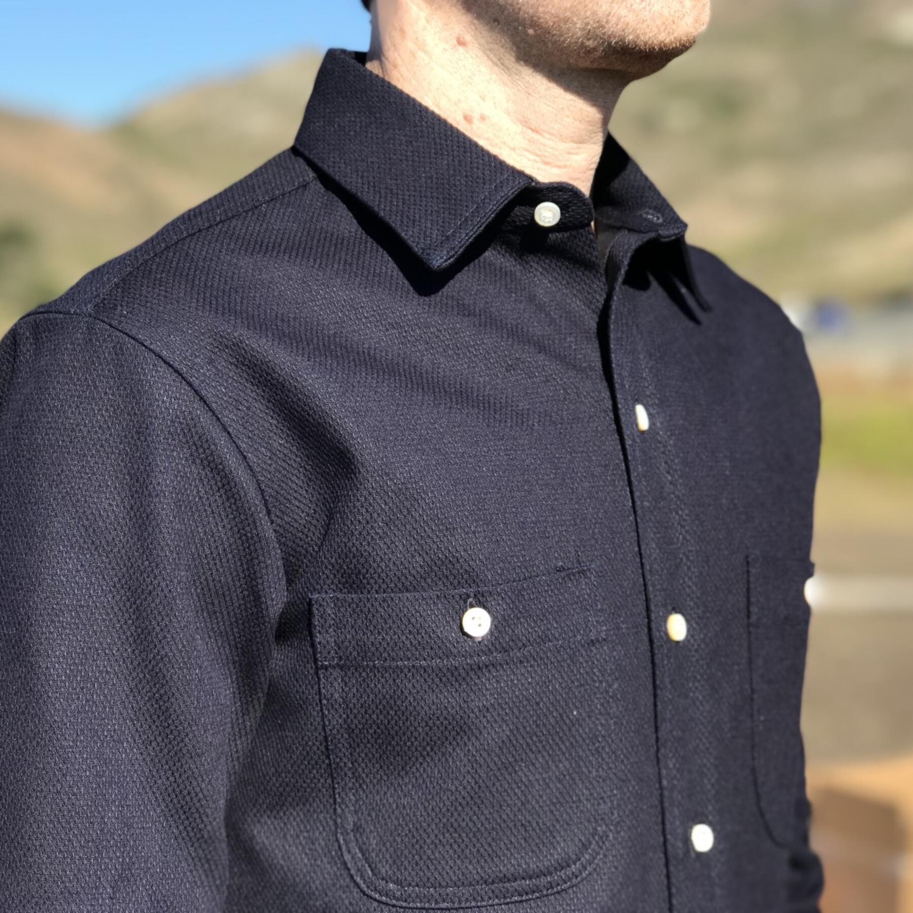 gustin #549 super heavy indigo jacquard