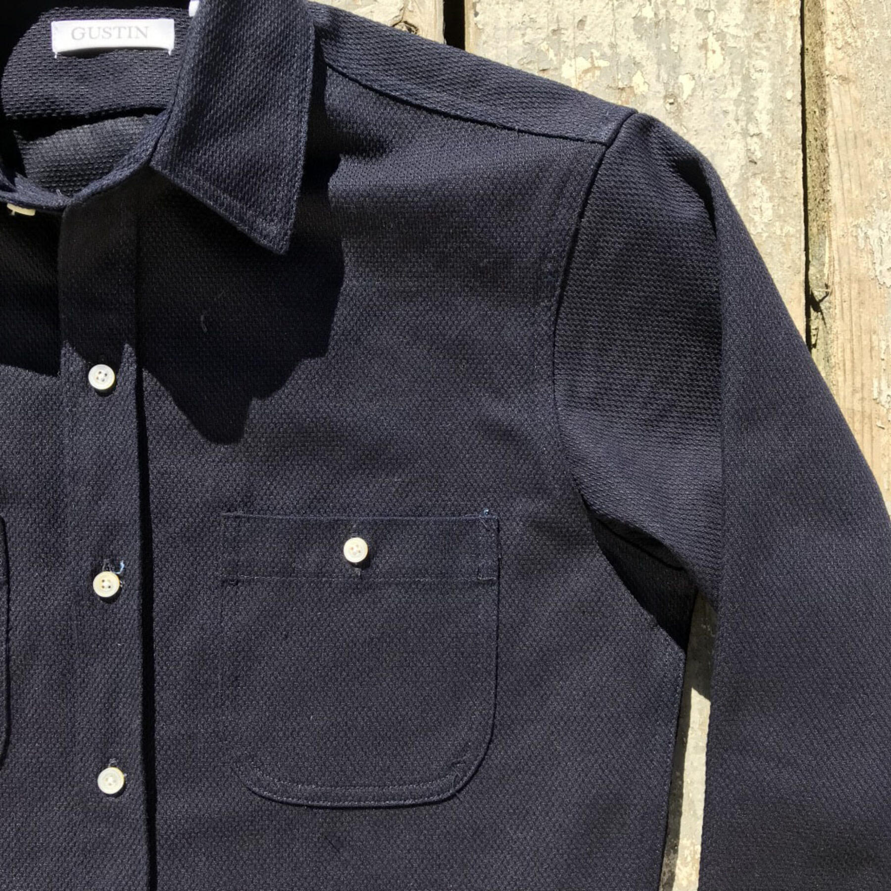gustin #549 super heavy indigo jacquard