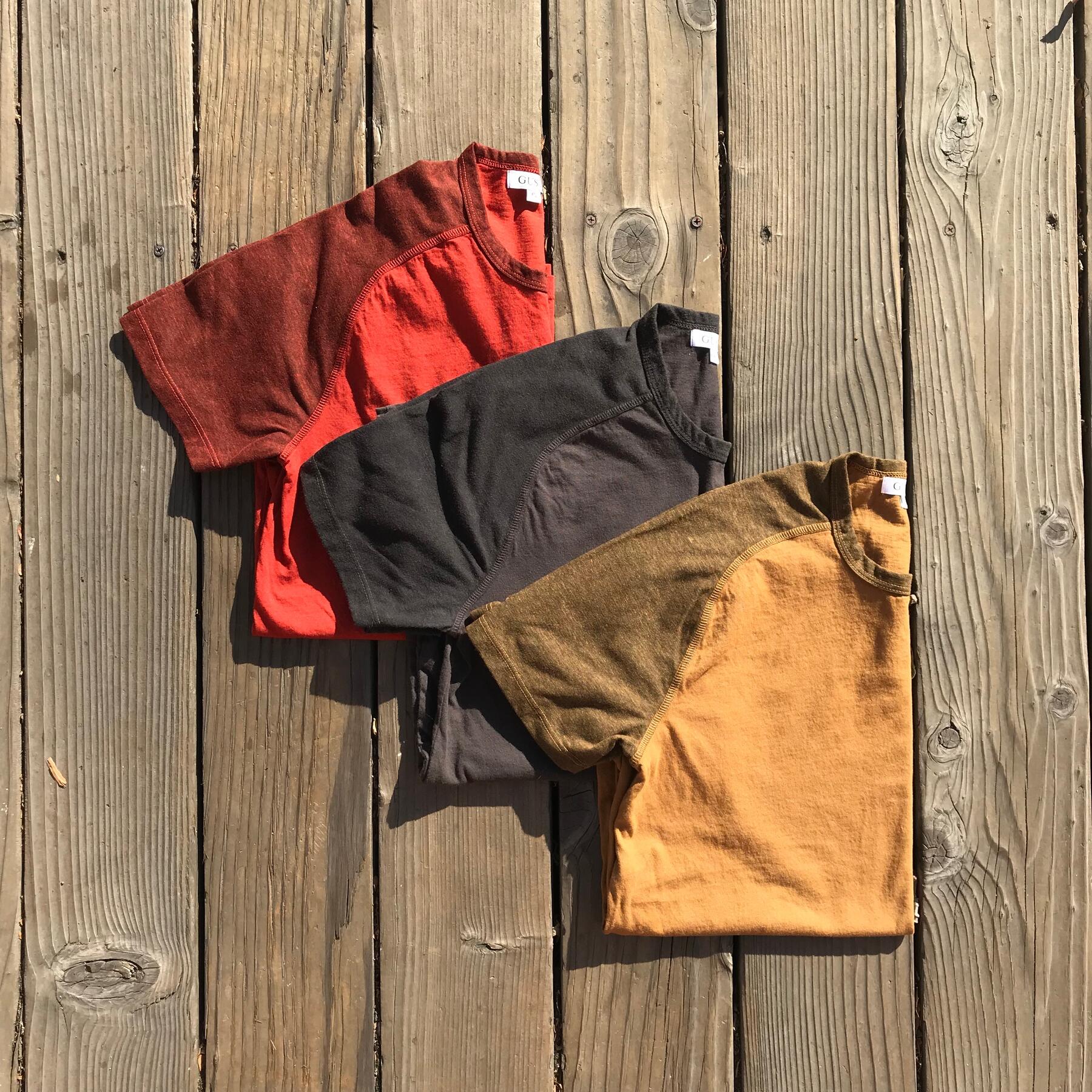 gustin raglan t-shirt 3pk (oxblood, gunmetal, camel)