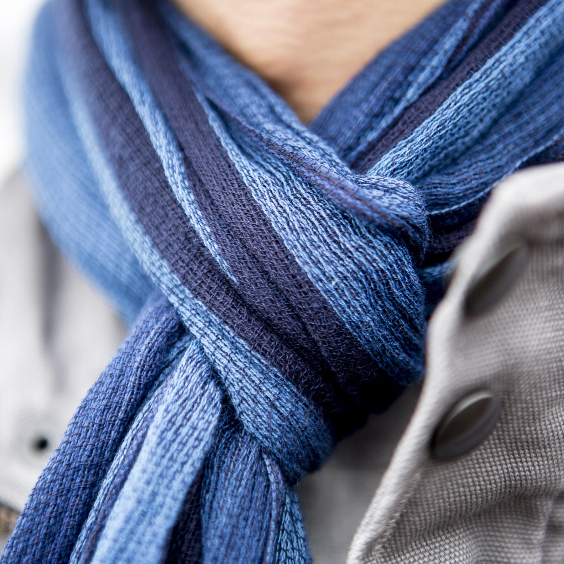 gustin japan indigo hand dyed selvedge scarf