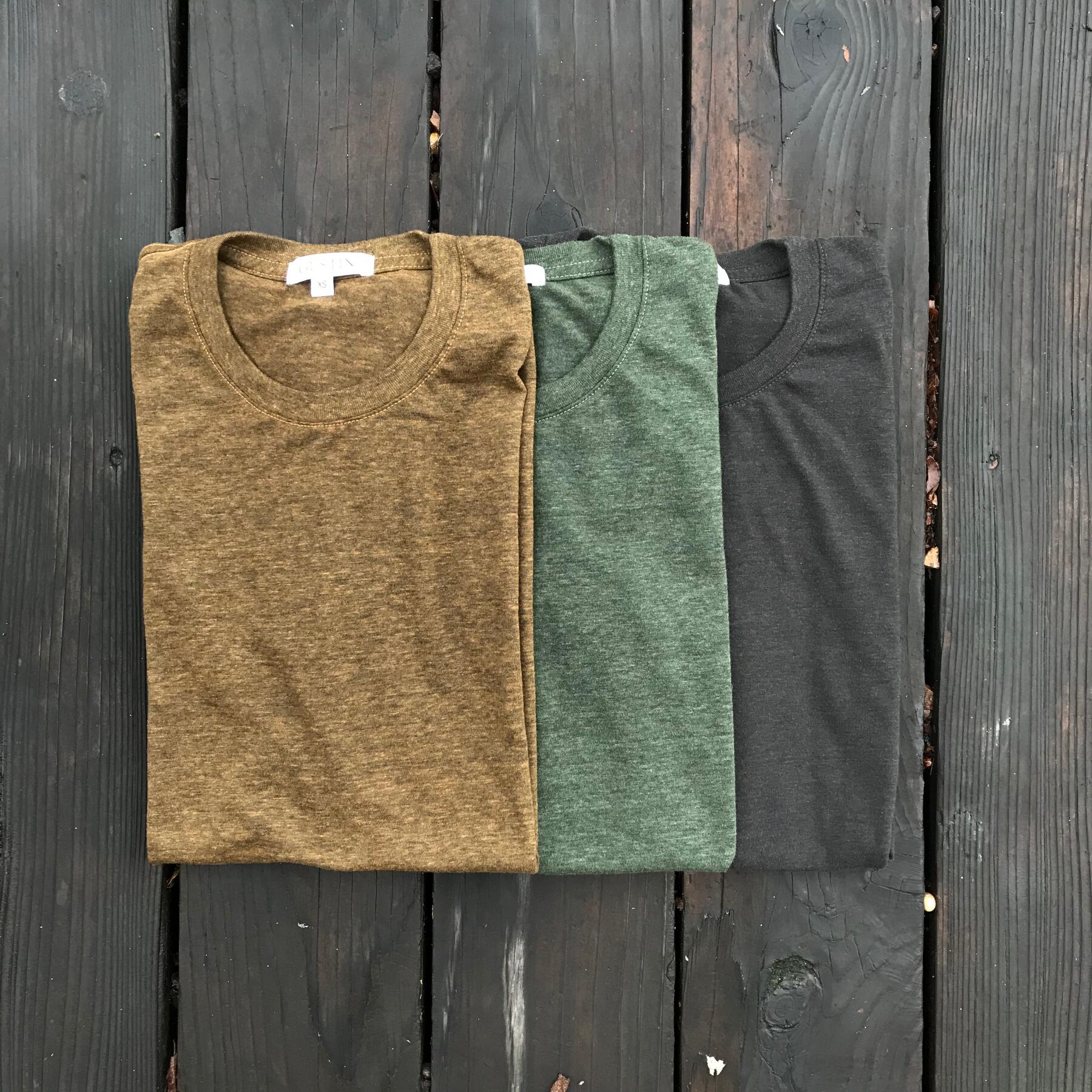 gustin usa heather t-shirt 3pk (camel, cypress, gunmetal)