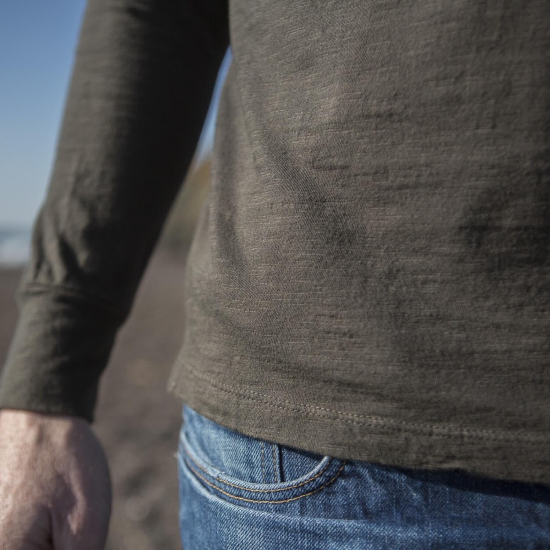 gustin slub pocket henley - olive