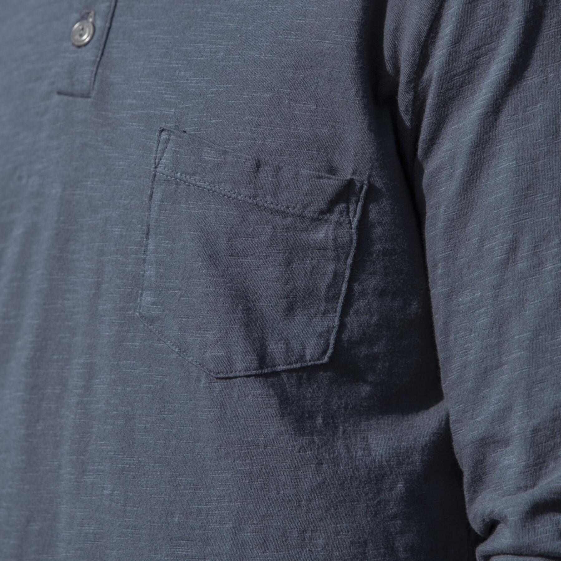 gustin slub pocket henley - charcoal