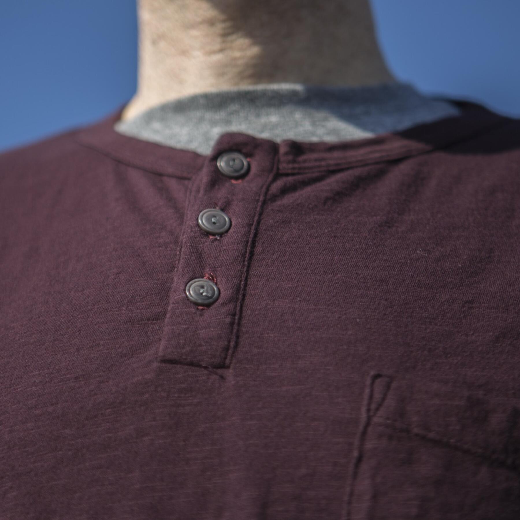 gustin slub pocket henley - oxblood