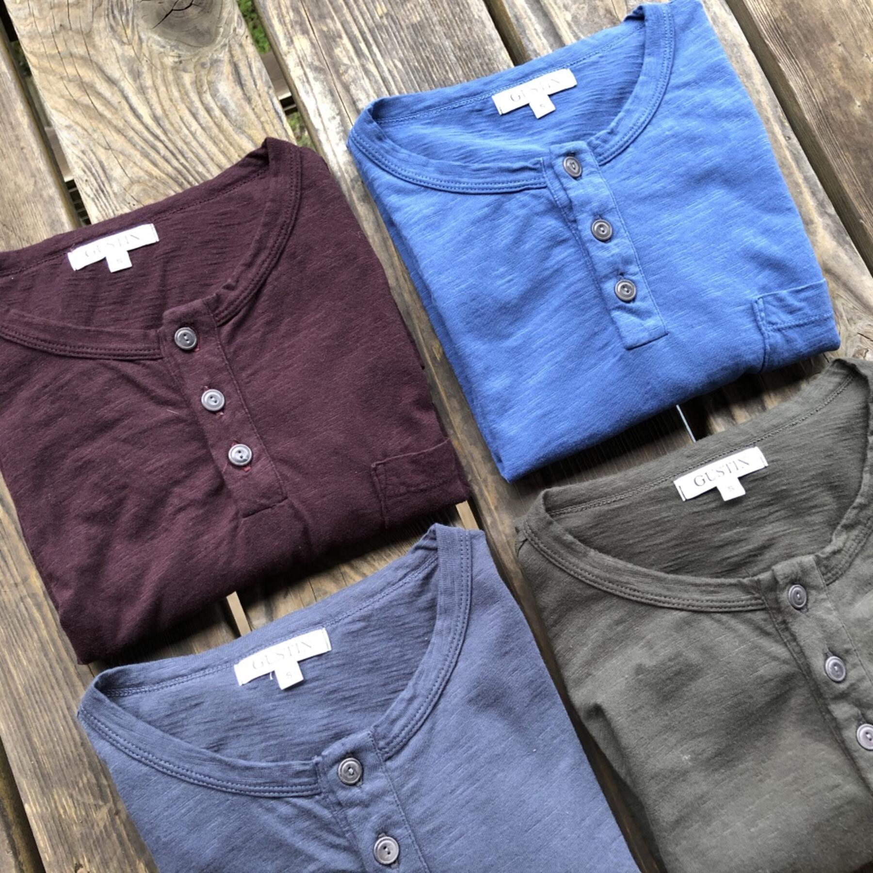 gustin slub pocket henley 4 pack
