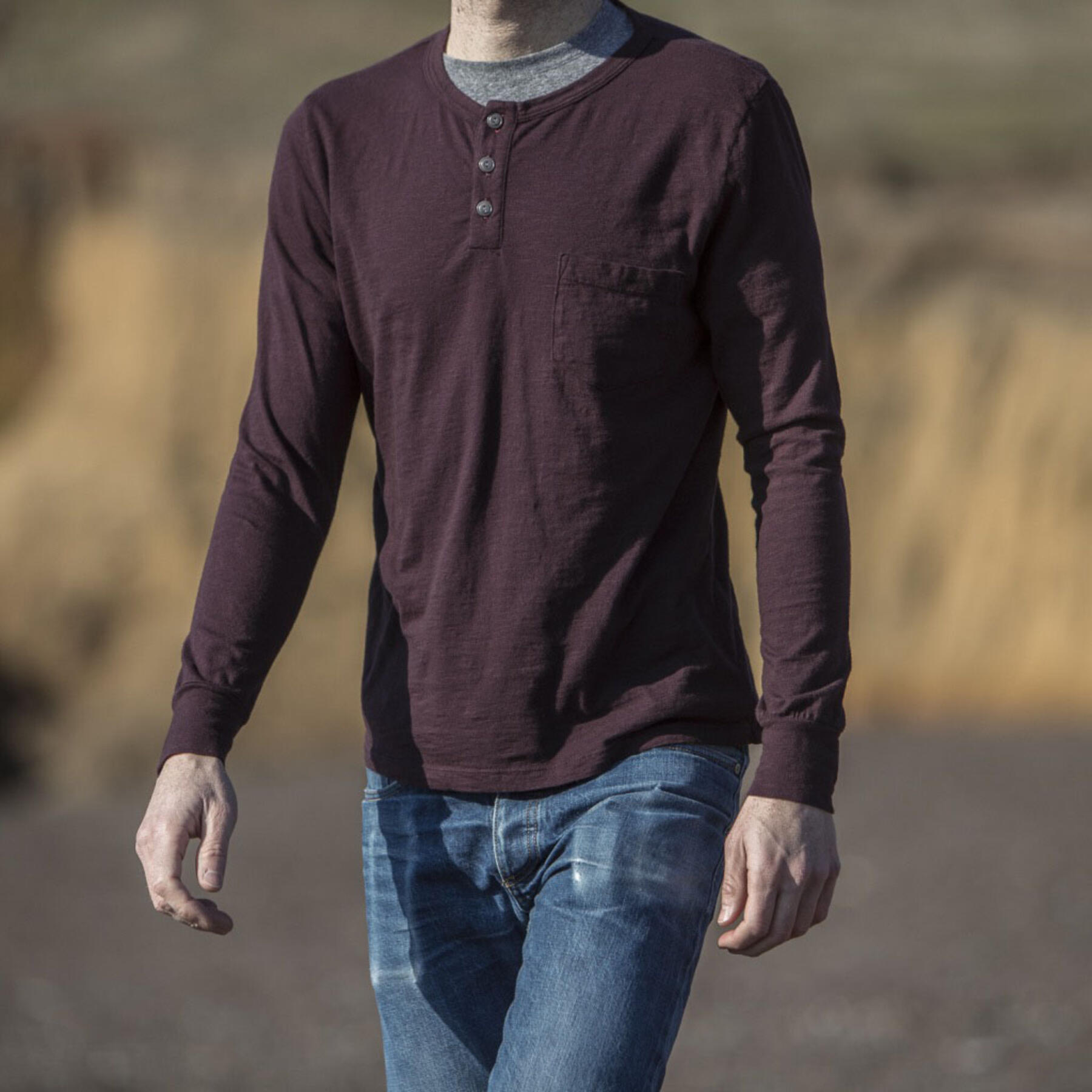 gustin slub pocket henley 4 pack