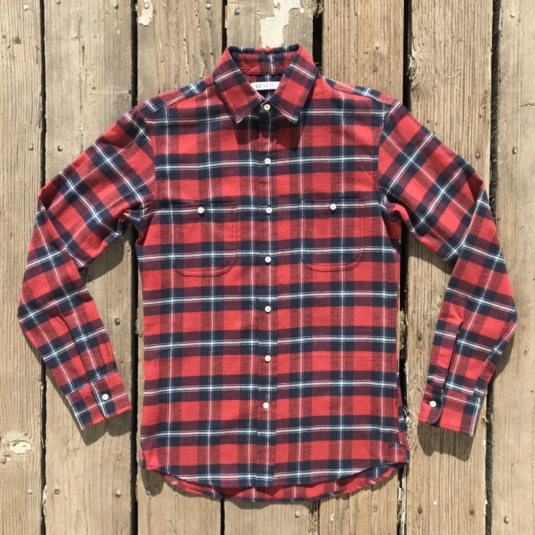 gustin #556 red navy flannel