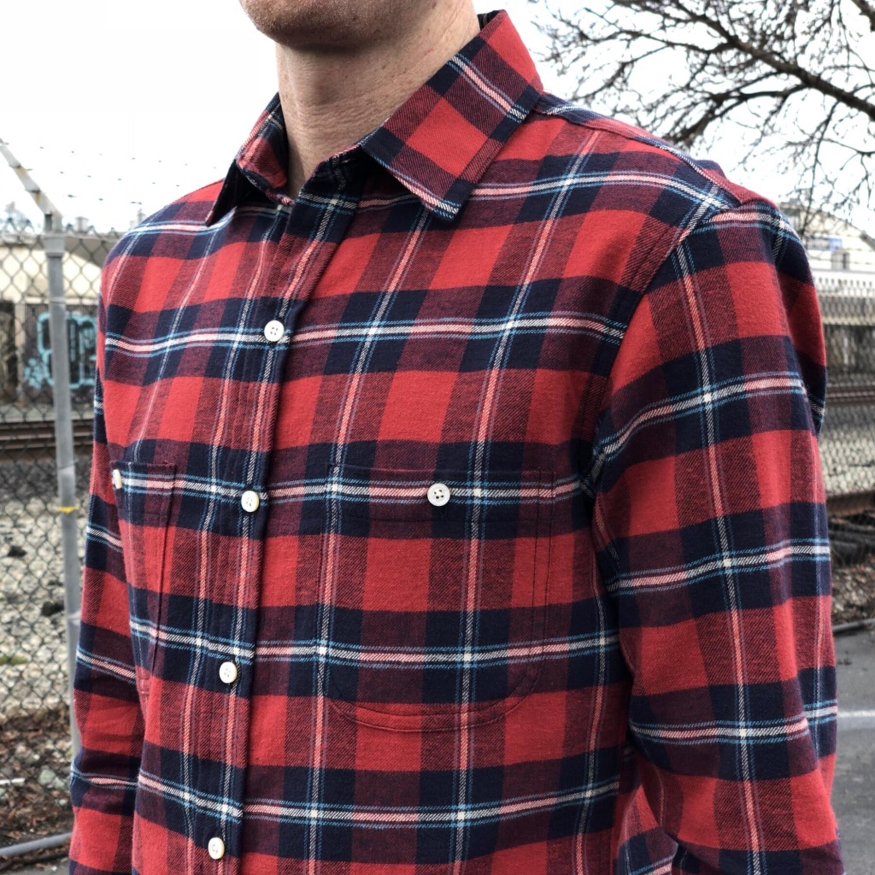 gustin #556 red navy flannel