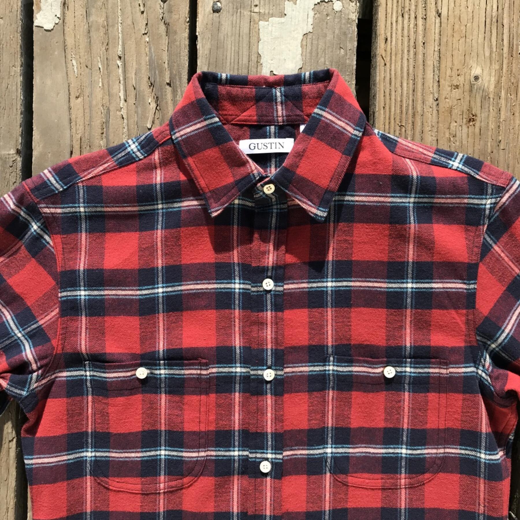 gustin #556 red navy flannel