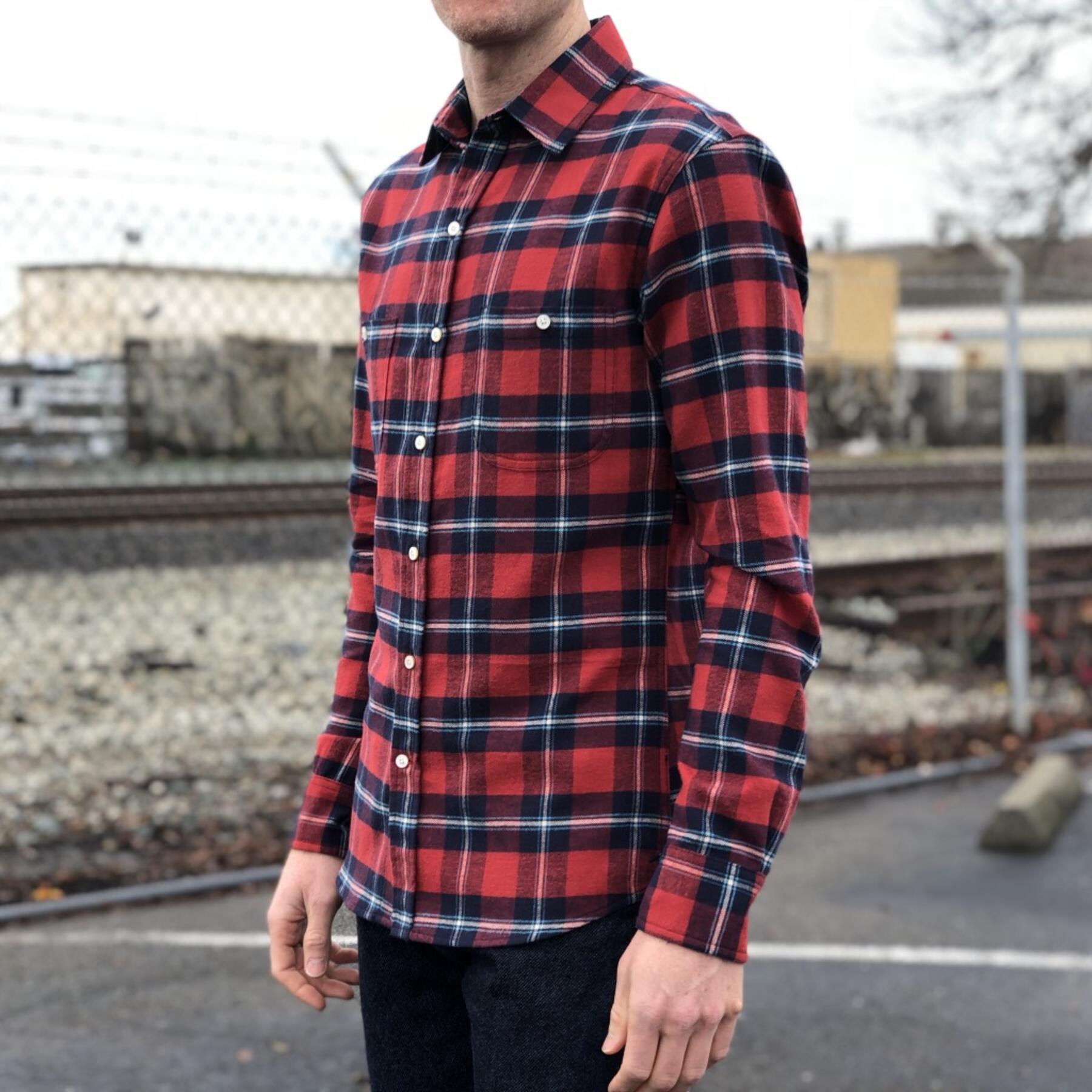 gustin #556 red navy flannel