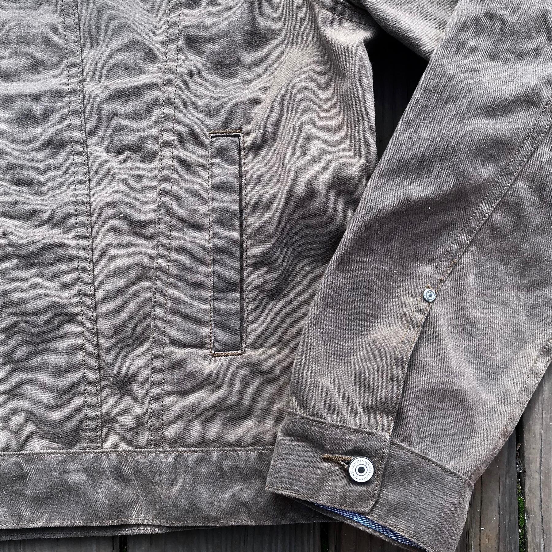 gustin dark oak flannel-lined trucker
