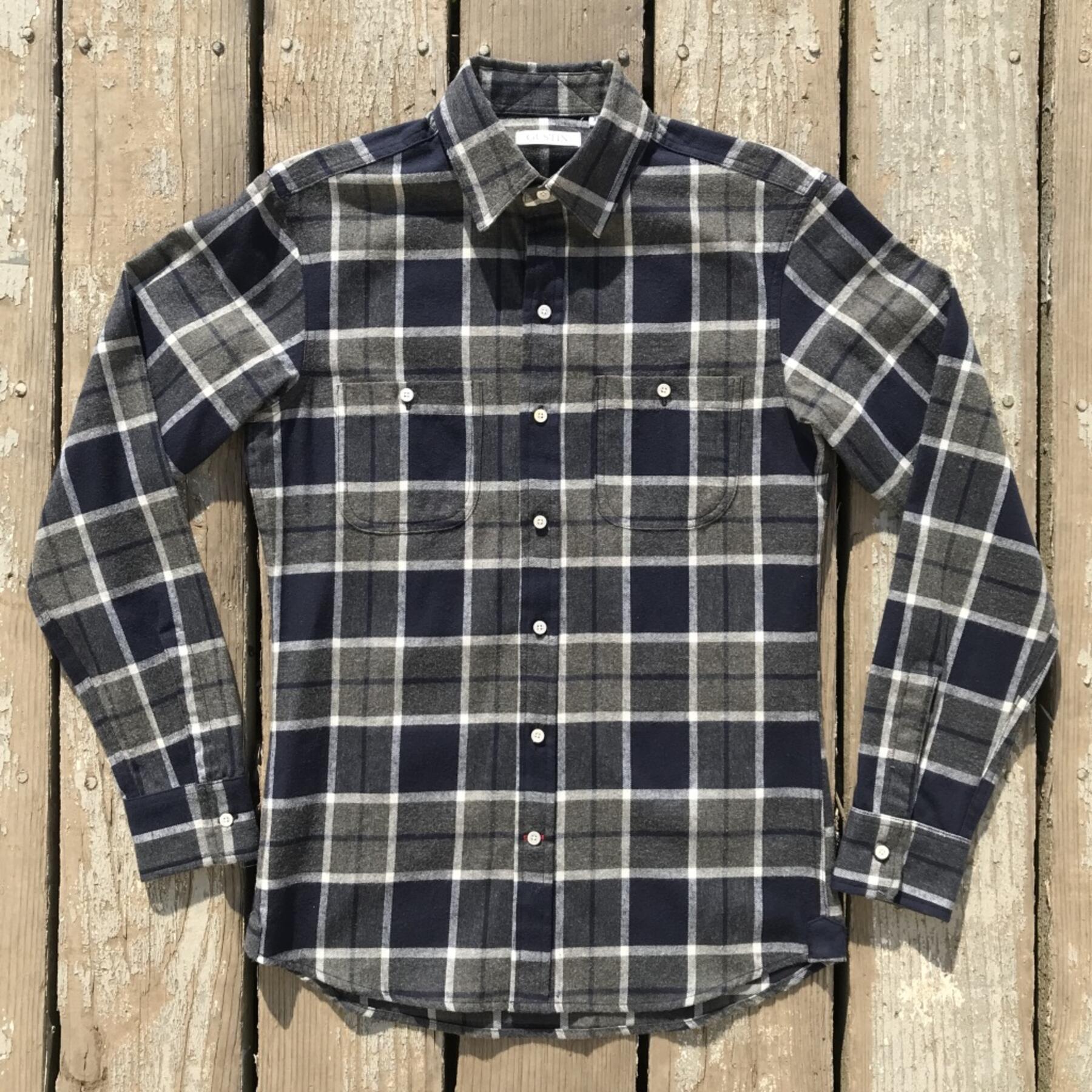 gustin #557 indigo charcoal flannel