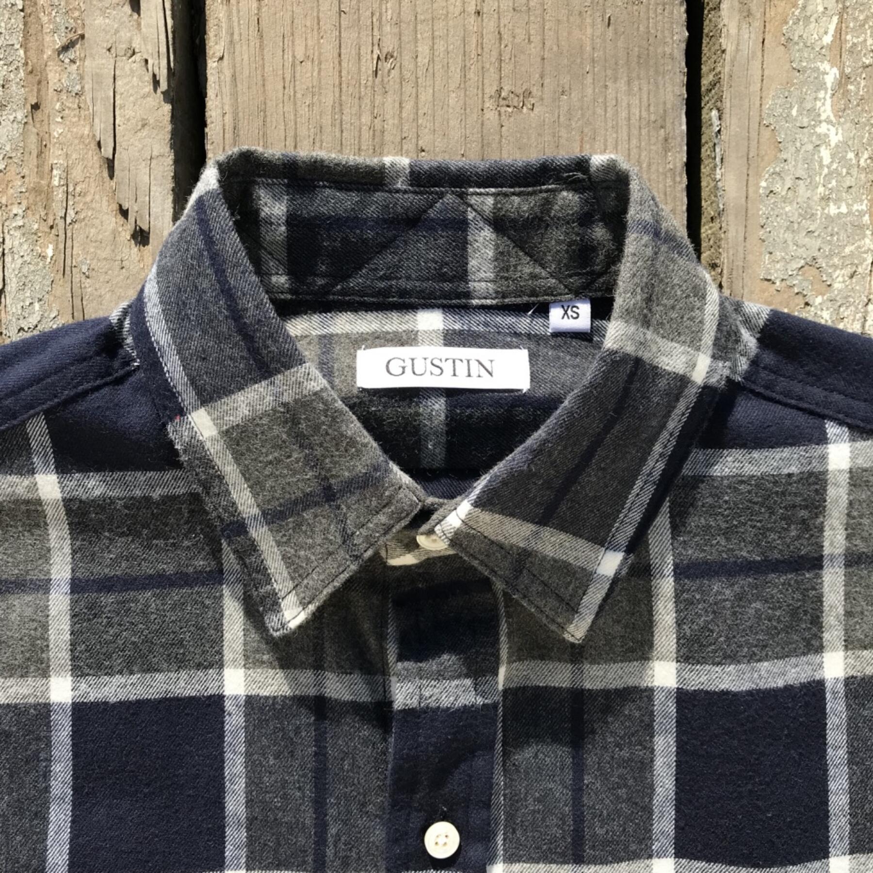 gustin #557 indigo charcoal flannel