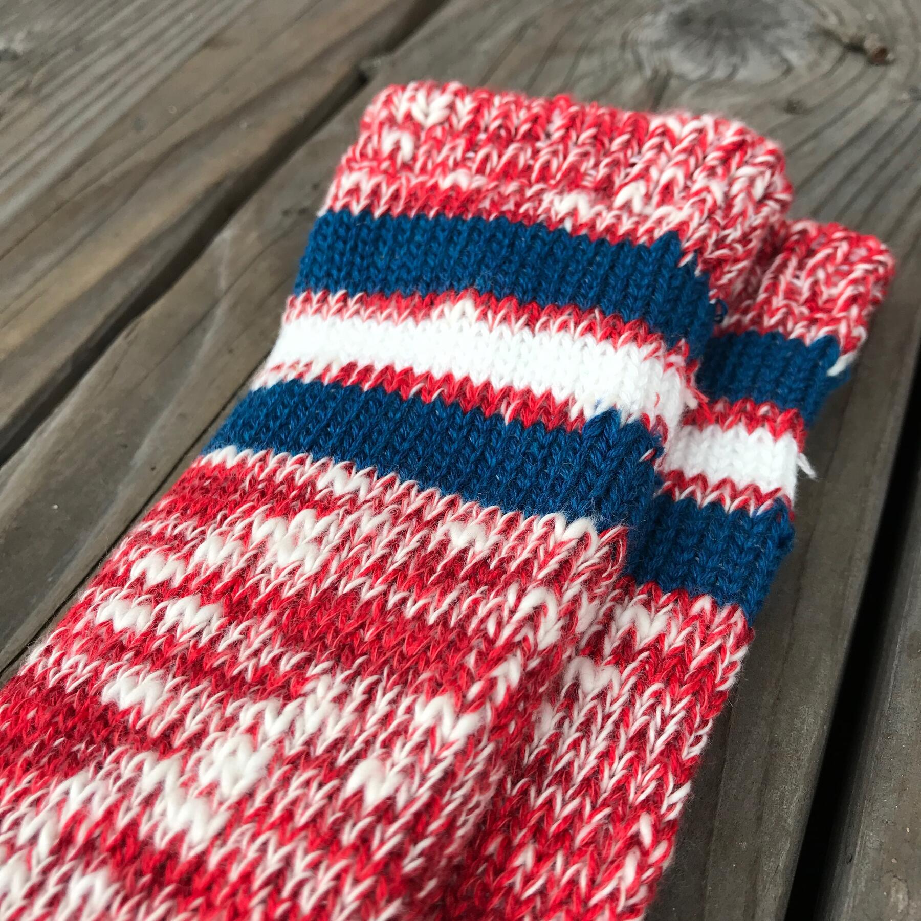 gustin japan slub varsity sock 3pk (hunter, crimson, navy)
