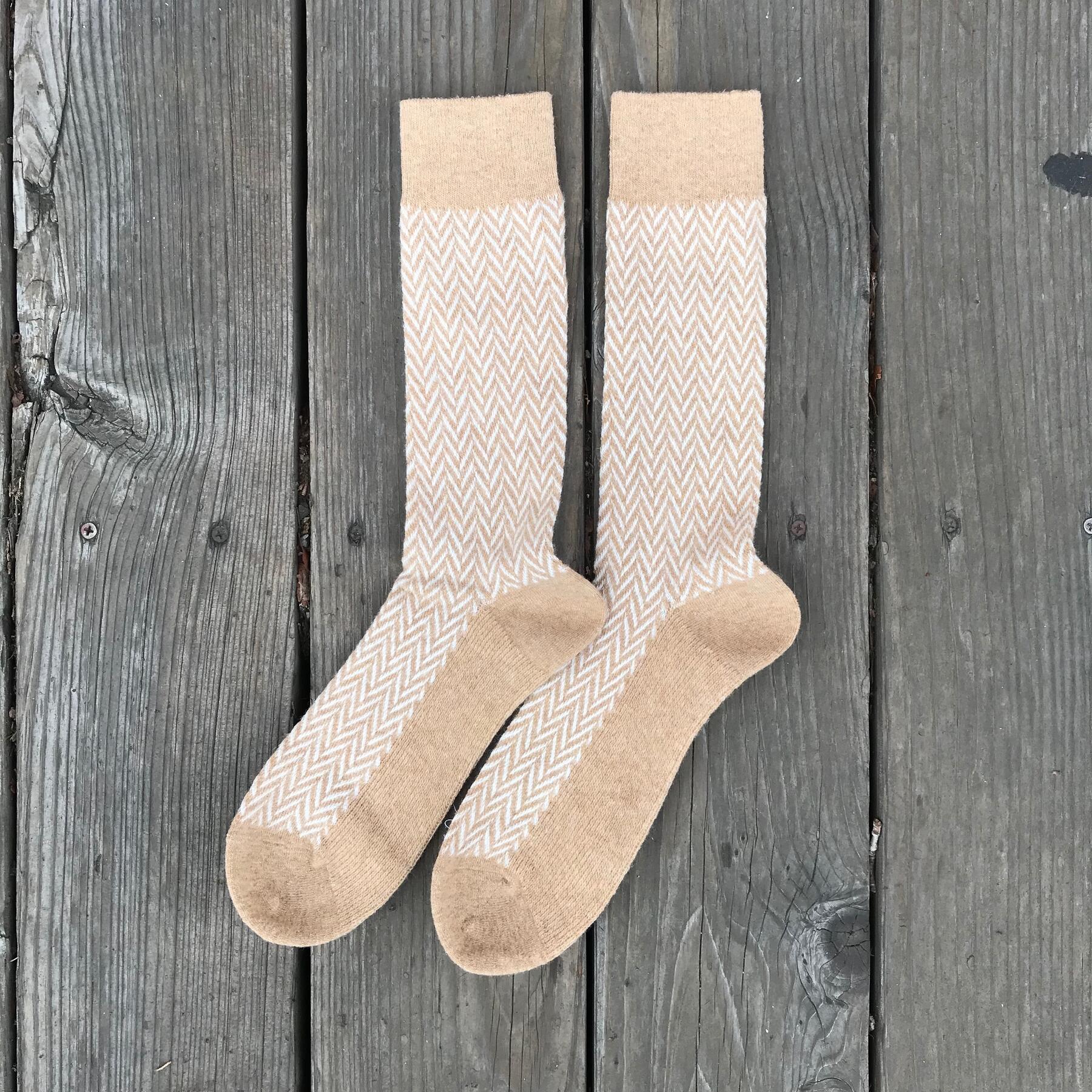 gustin japan herringbone wool sock 3pk (pine, camel, navy)
