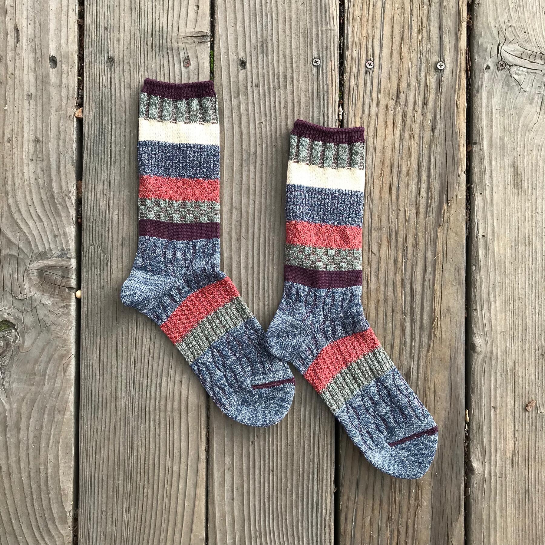 gustin japan vintage jacquard sock 2 pack