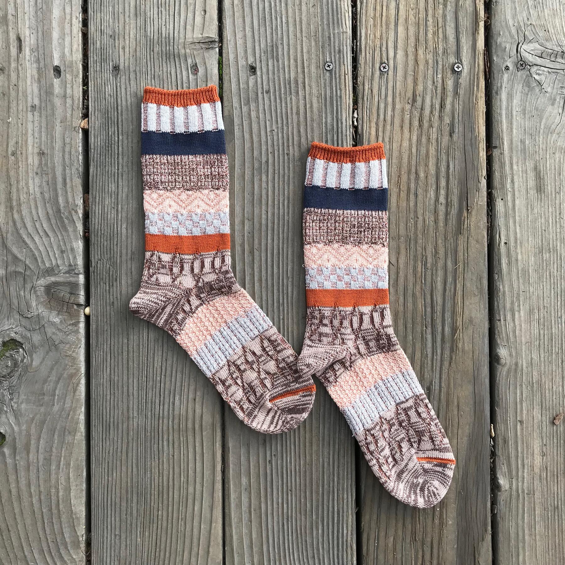 gustin japan vintage jacquard sock 2 pack