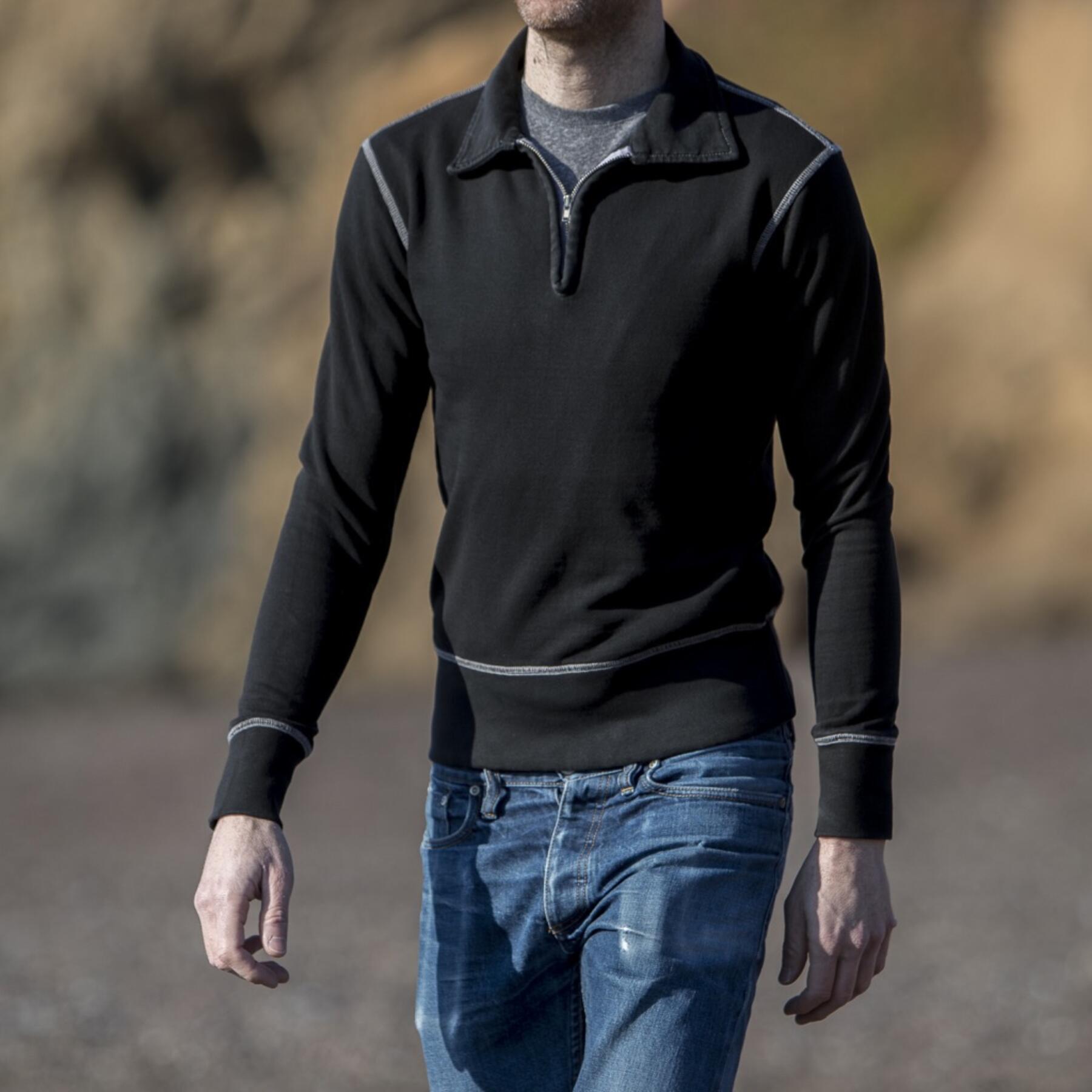 gustin half zip sweatshirt - black