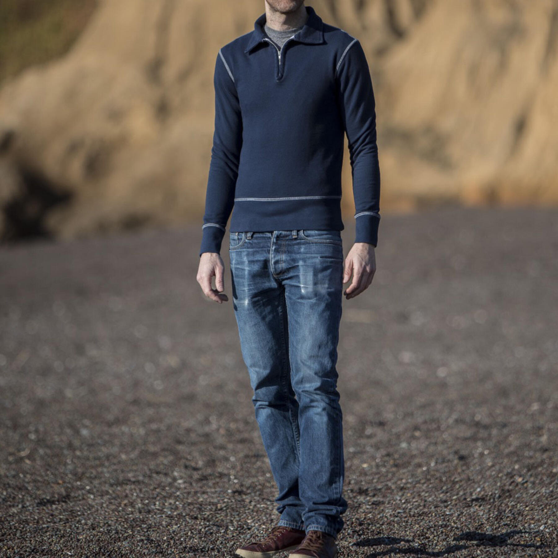 gustin half zip sweatshirt - navy