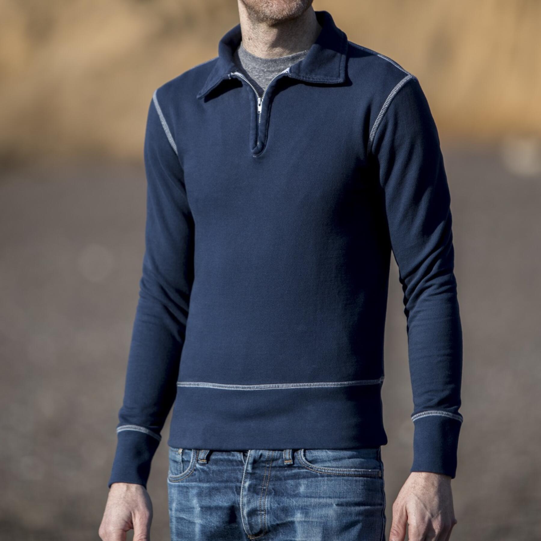 gustin half zip sweatshirt - navy