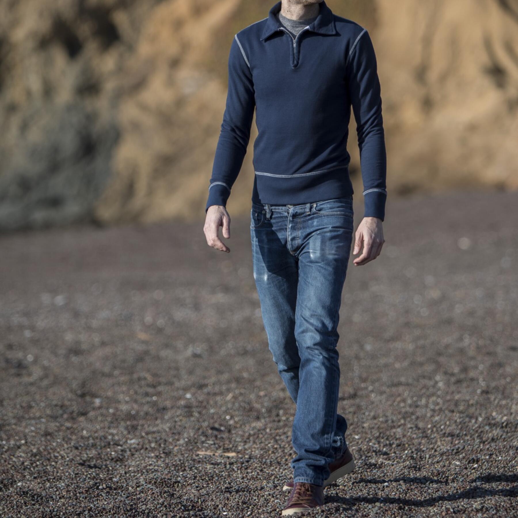 gustin half zip sweatshirt - navy