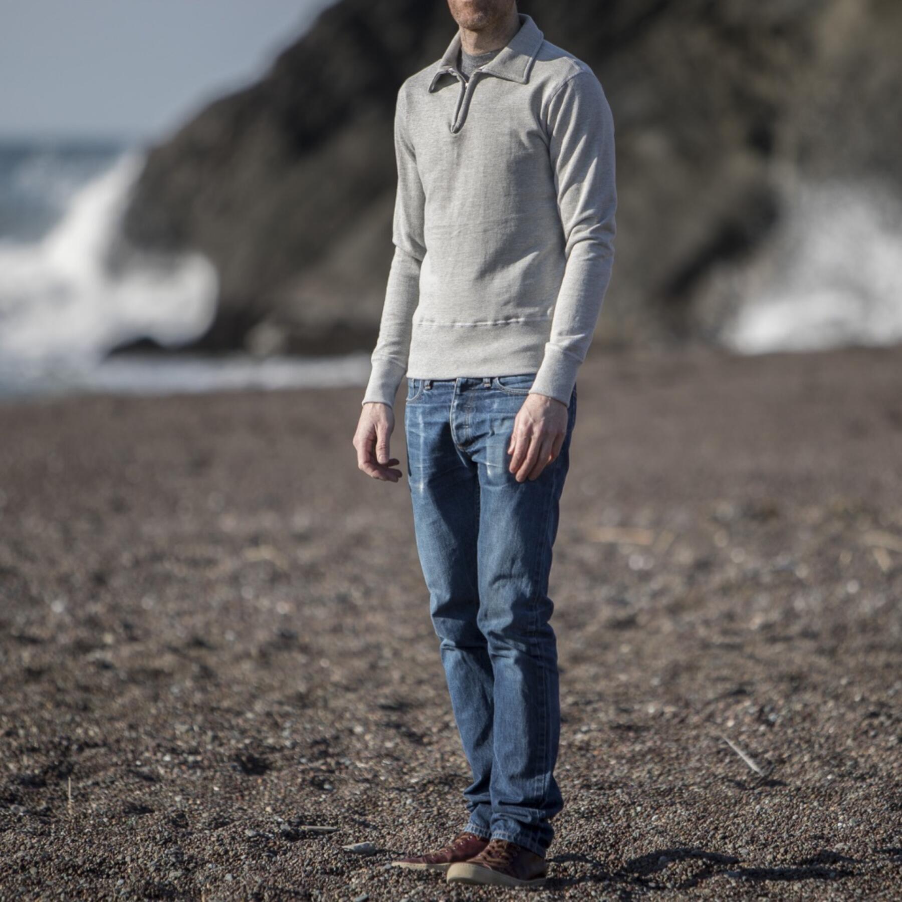 gustin half zip sweatshirt - heather grey