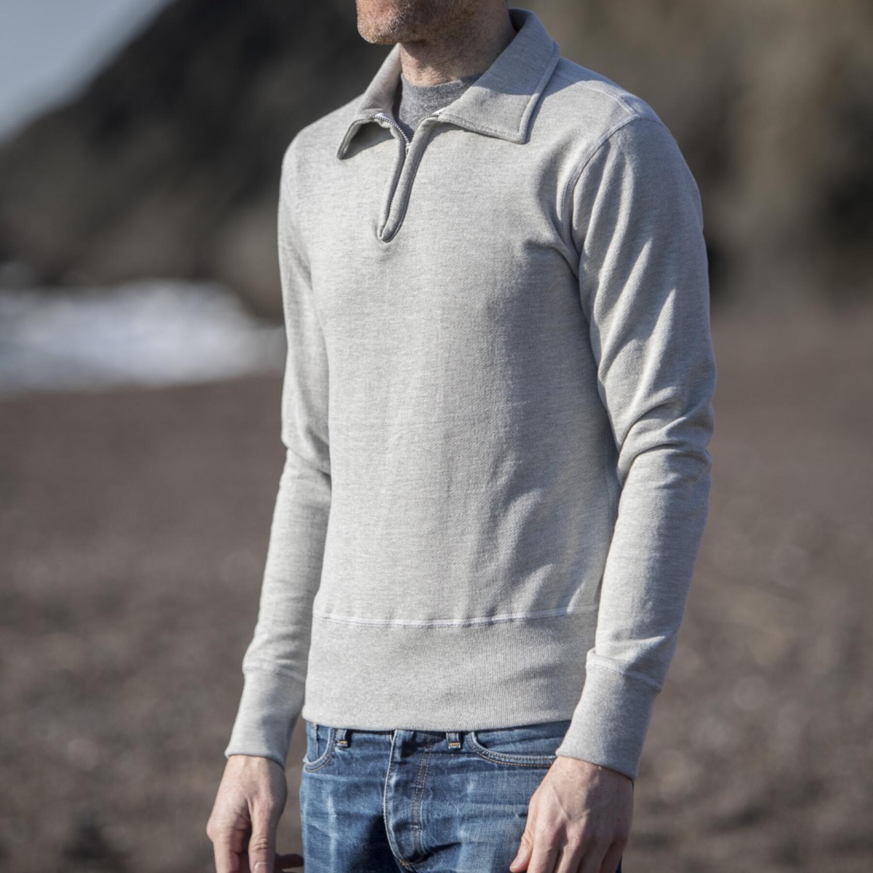 gustin half zip sweatshirt - heather grey