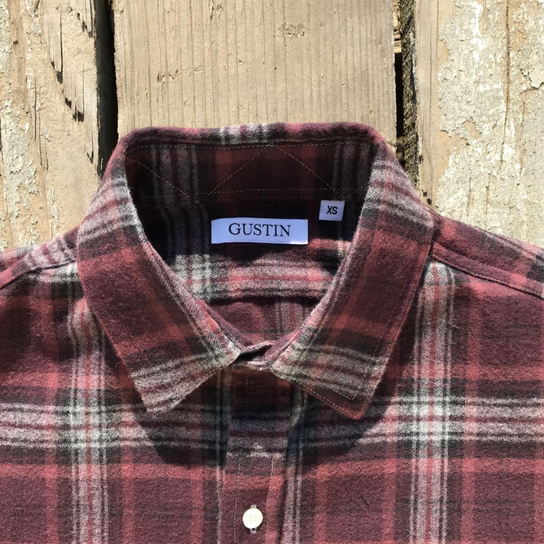 gustin #560 burgundy charcoal flannel