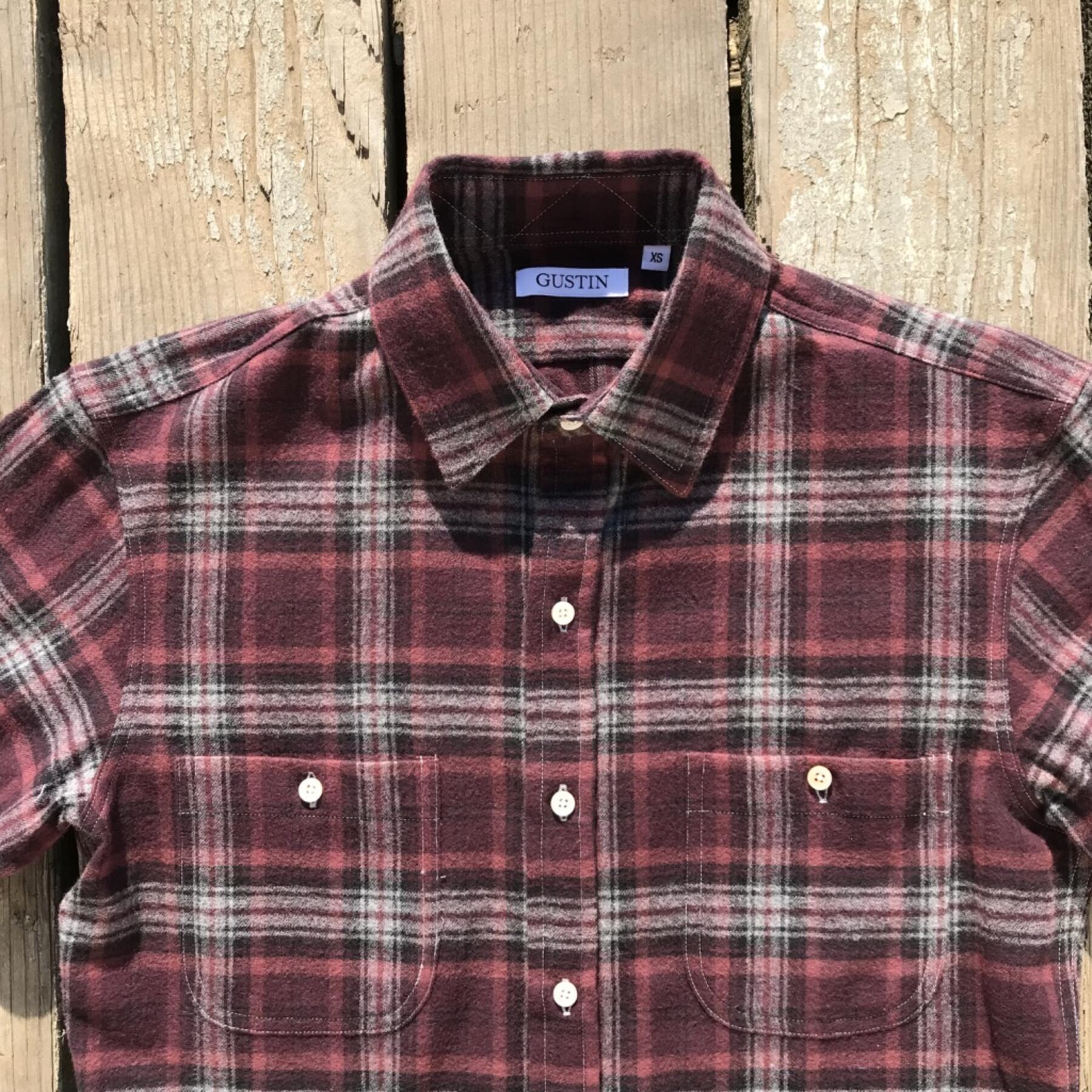 gustin #560 burgundy charcoal flannel