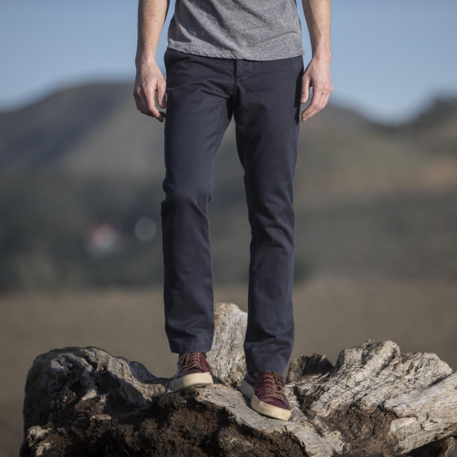 gustin #159 navy wool blend chinos