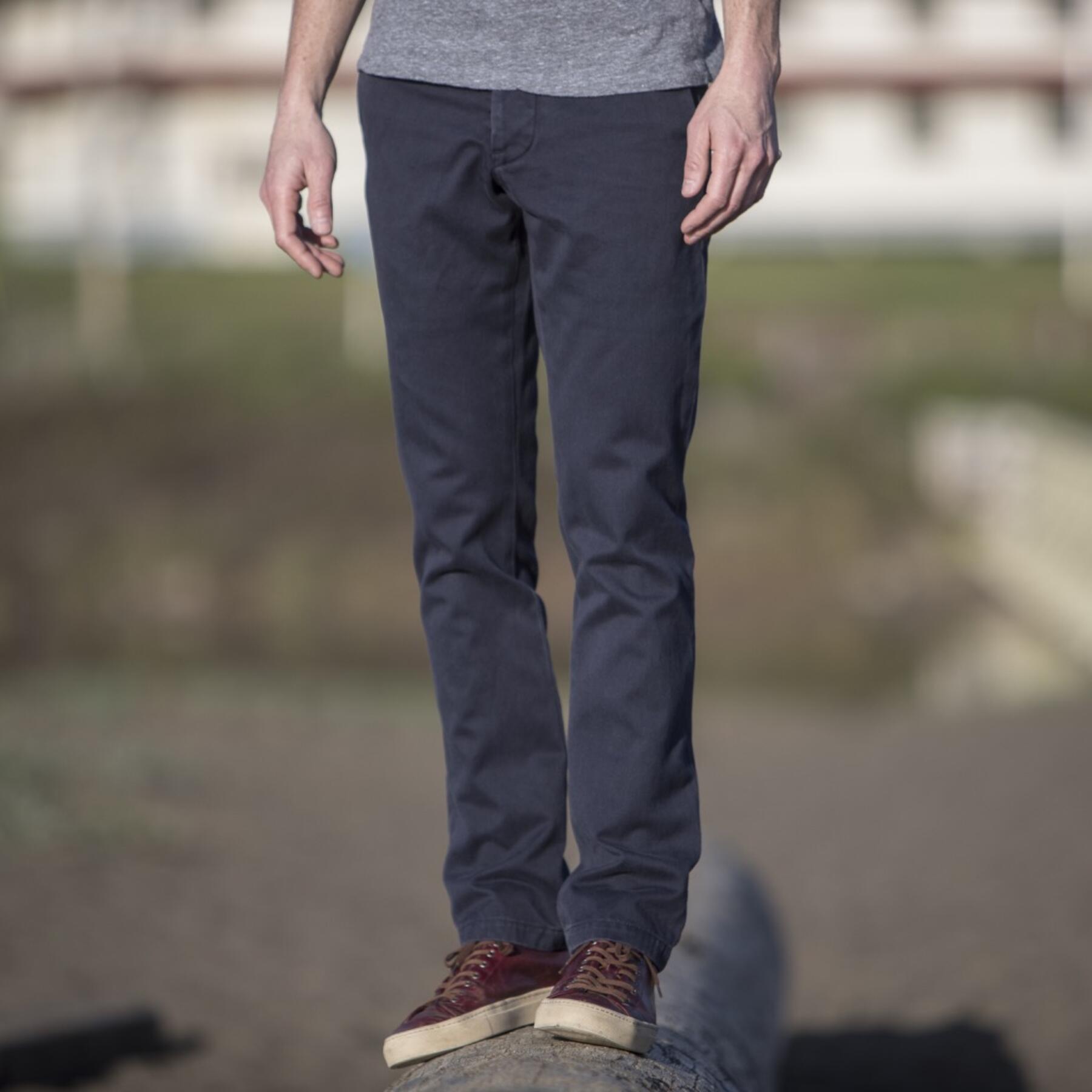 gustin #159 navy wool blend chinos
