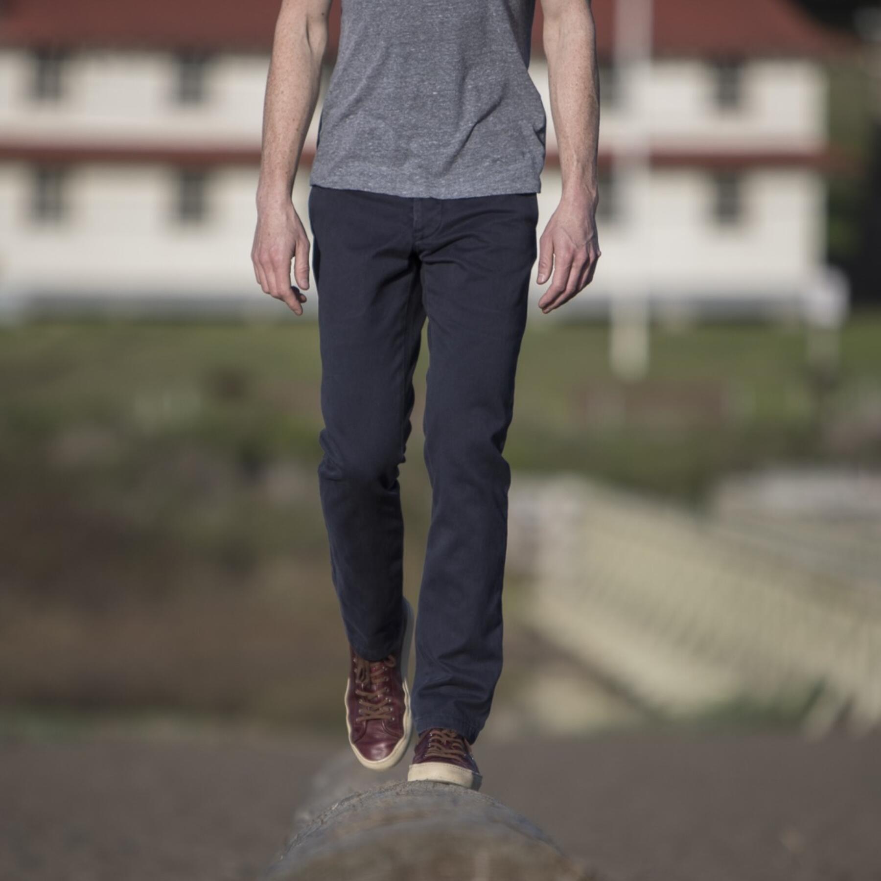 gustin #159 navy wool blend chinos