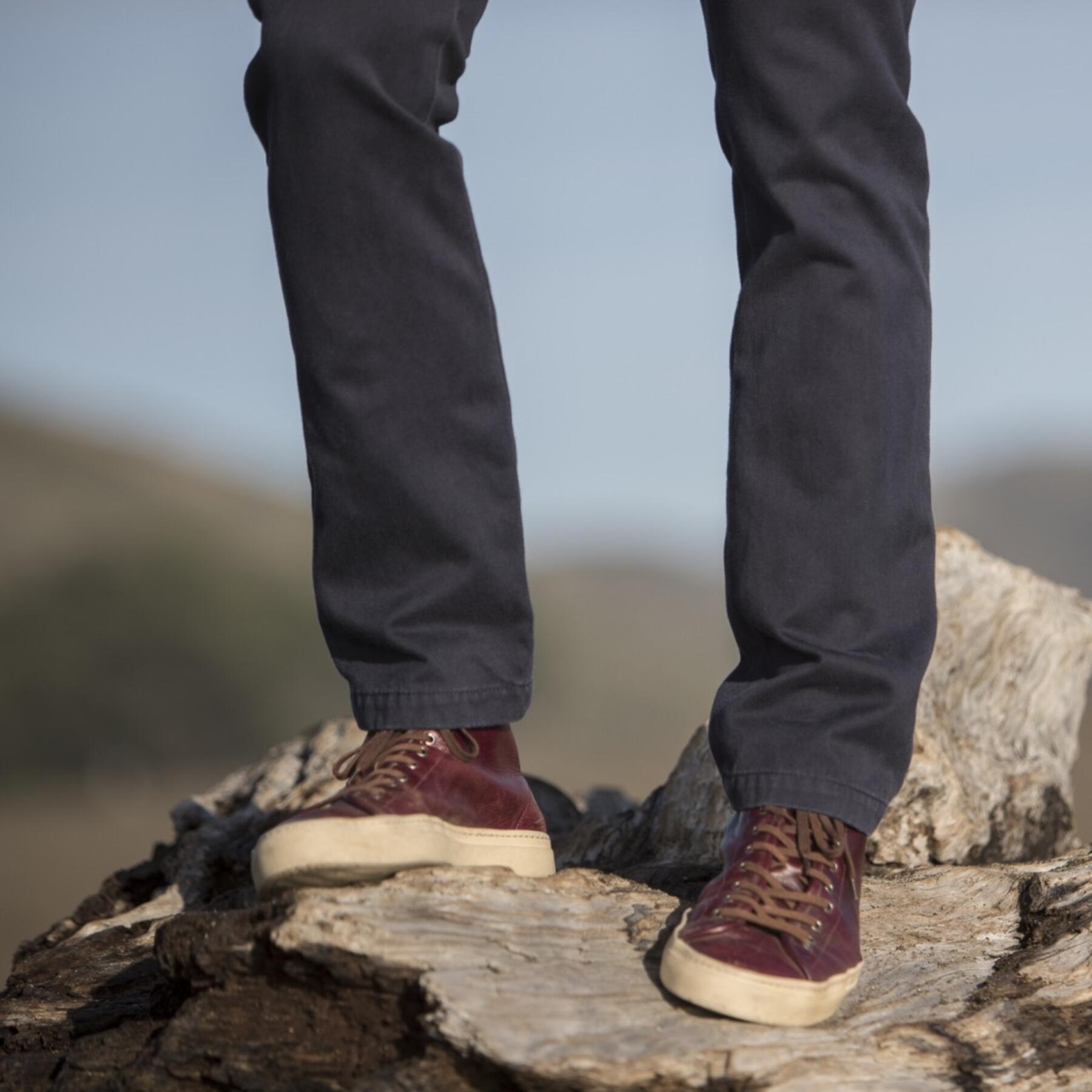 gustin #159 navy wool blend chinos