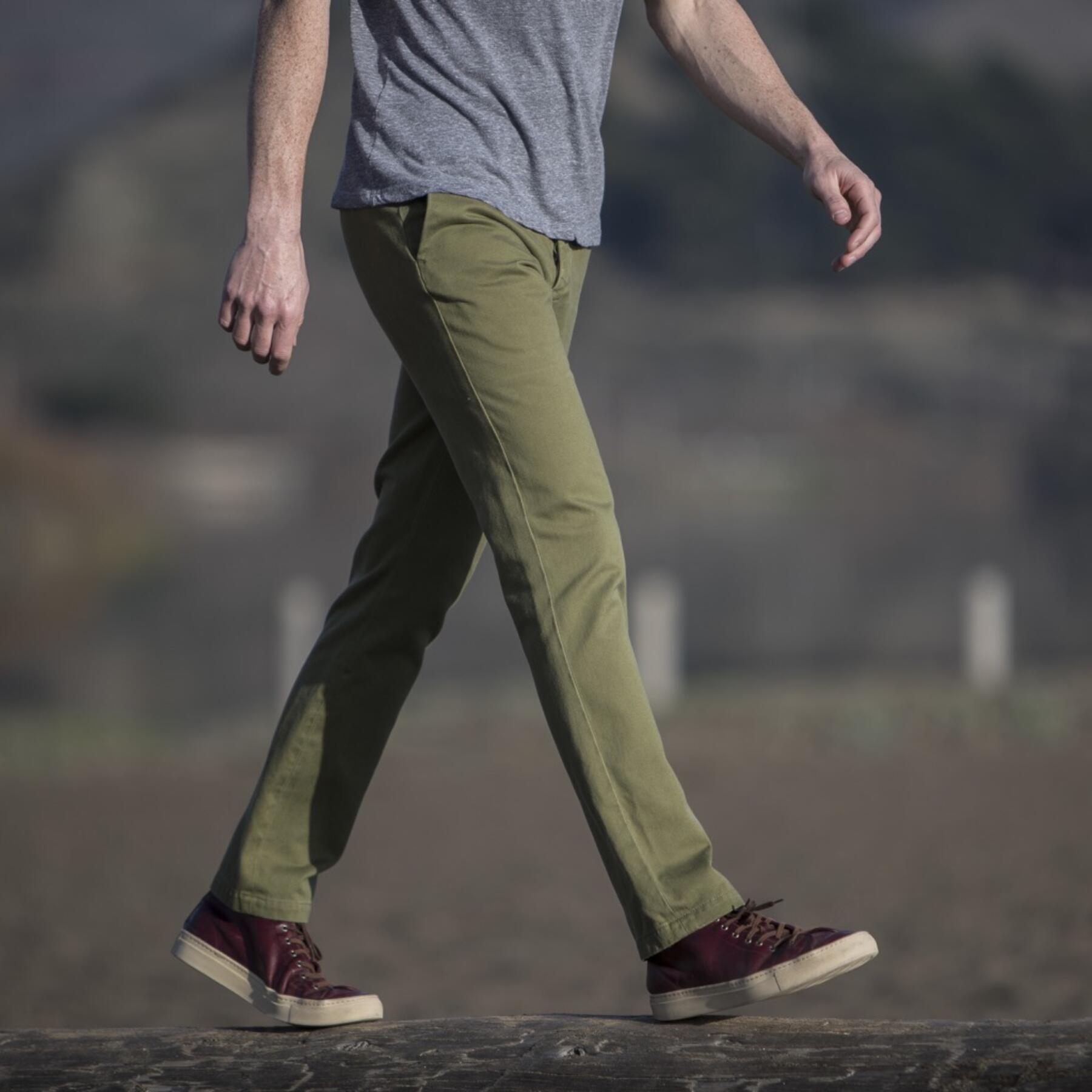 gustin #160 olive wool blend chinos