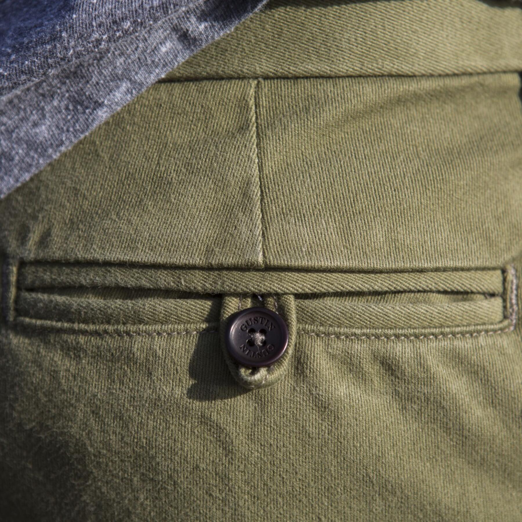 gustin #160 olive wool blend chinos