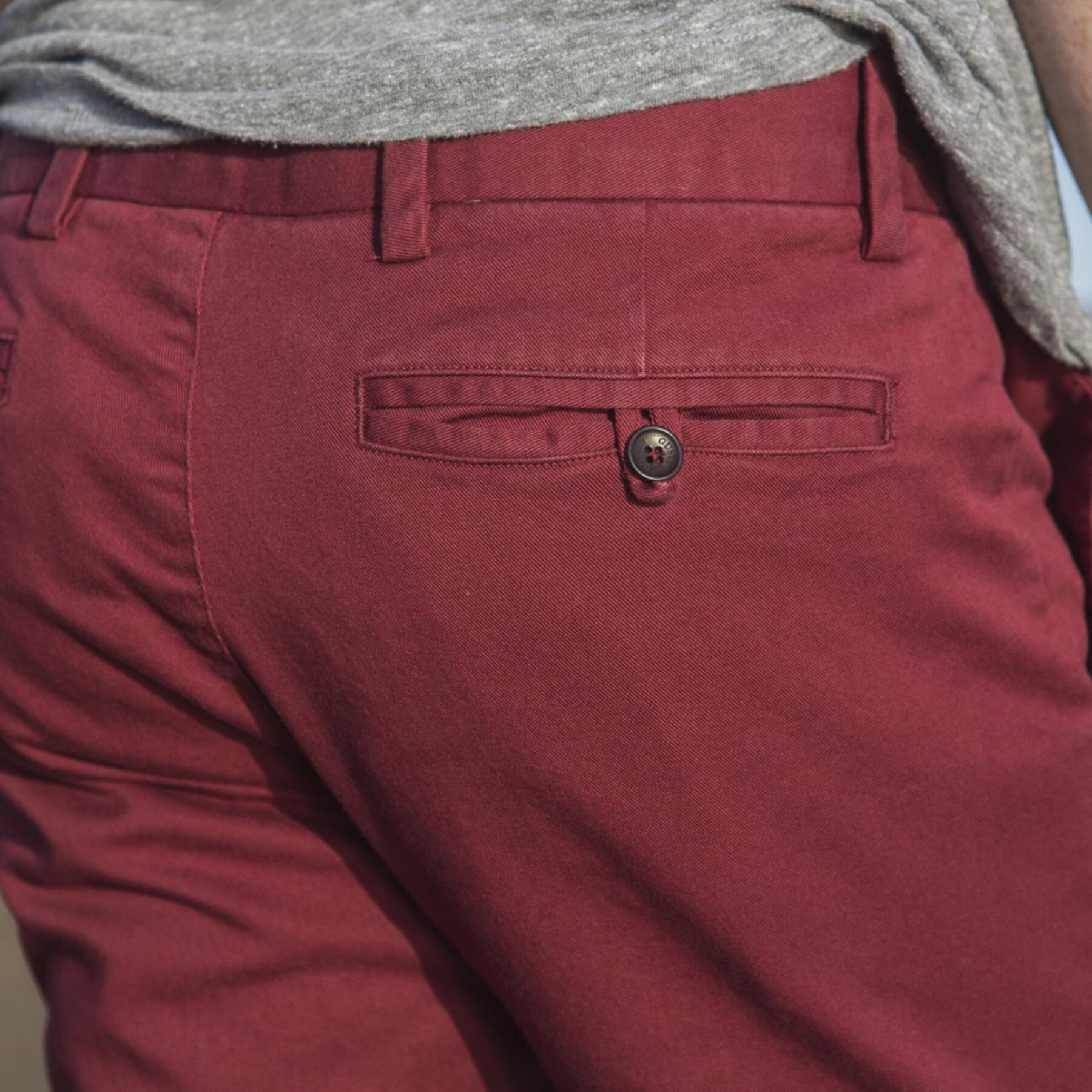 gustin #161 deep red stretch chinos