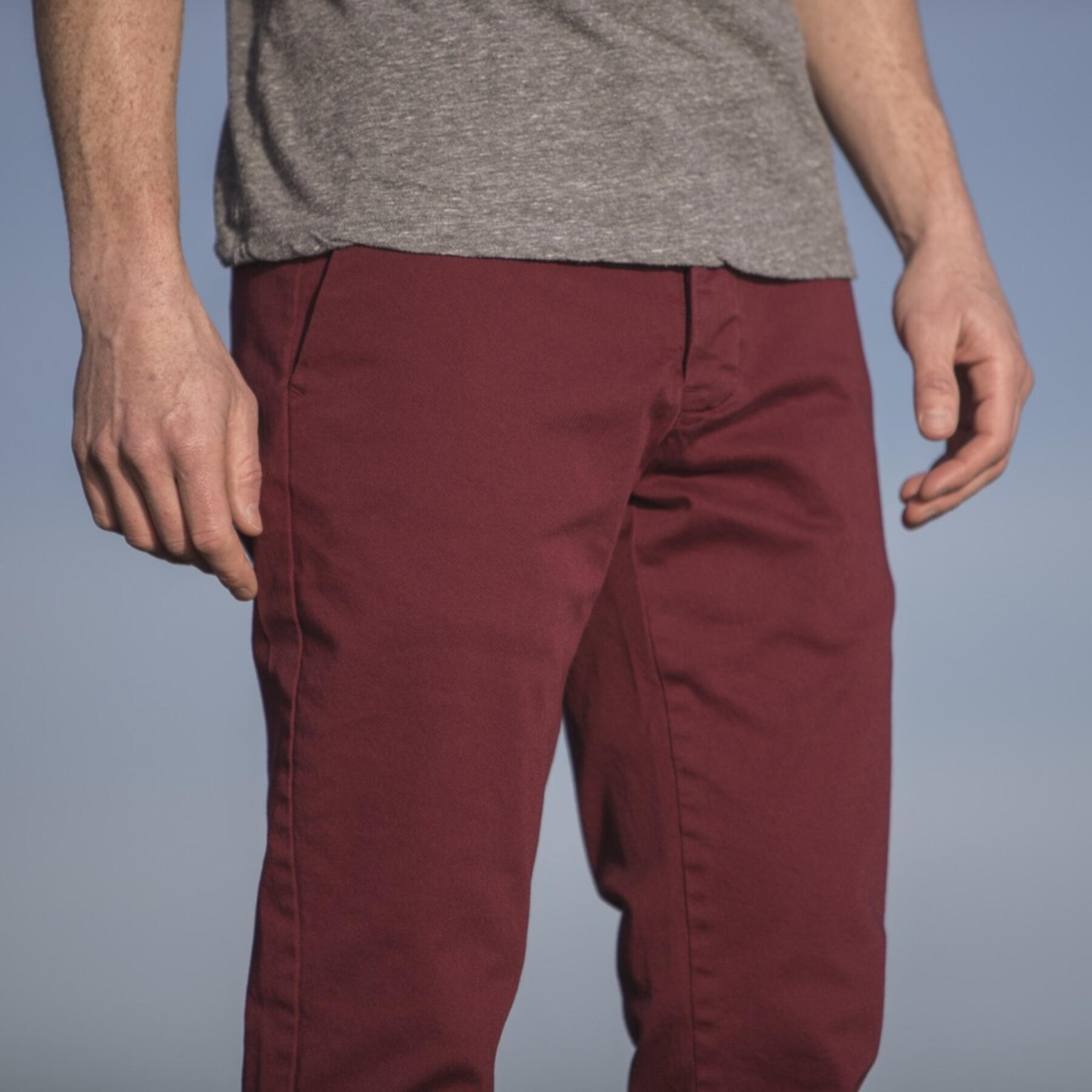 gustin #161 deep red stretch chinos