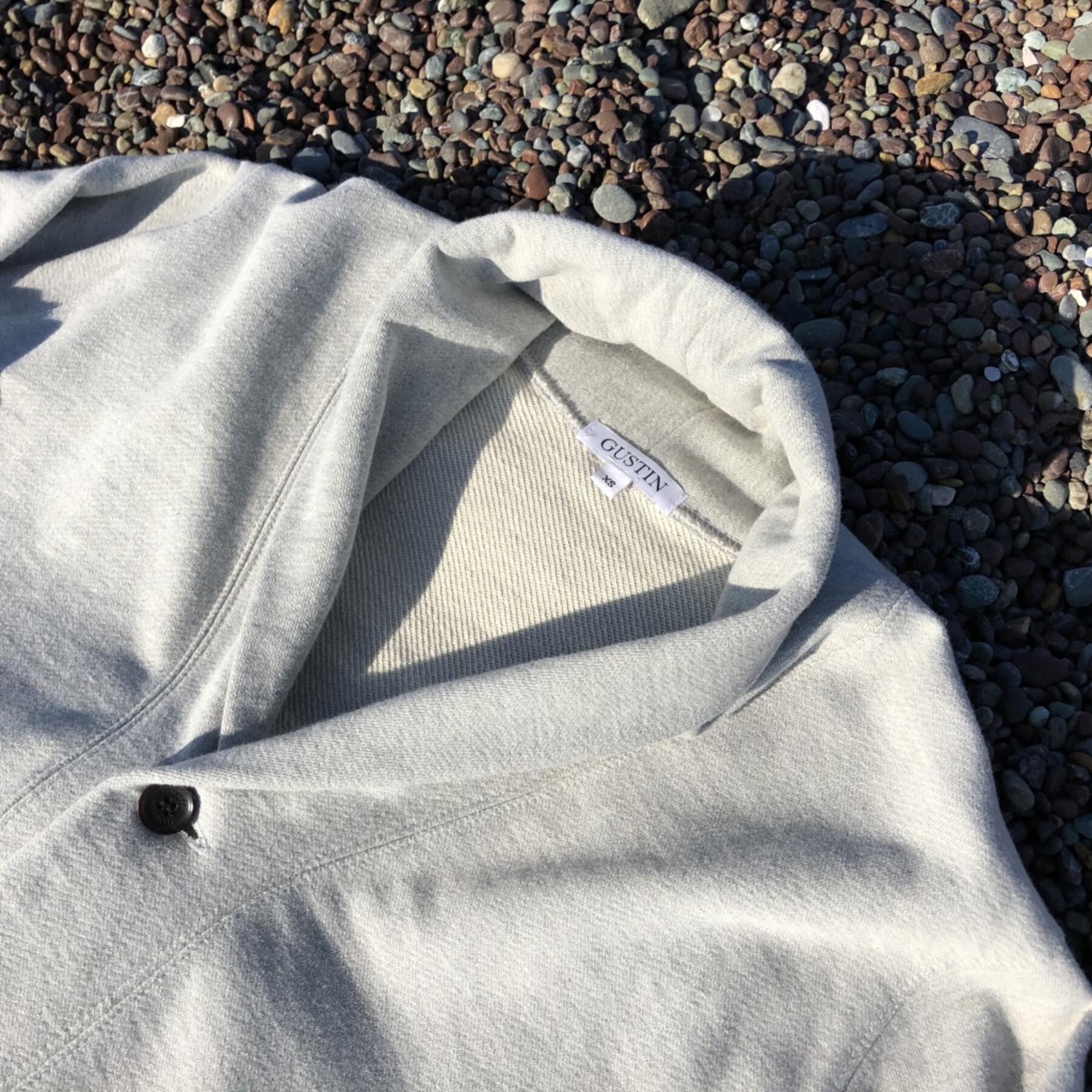 gustin french terry shawl collar sweatshirt - heather grey