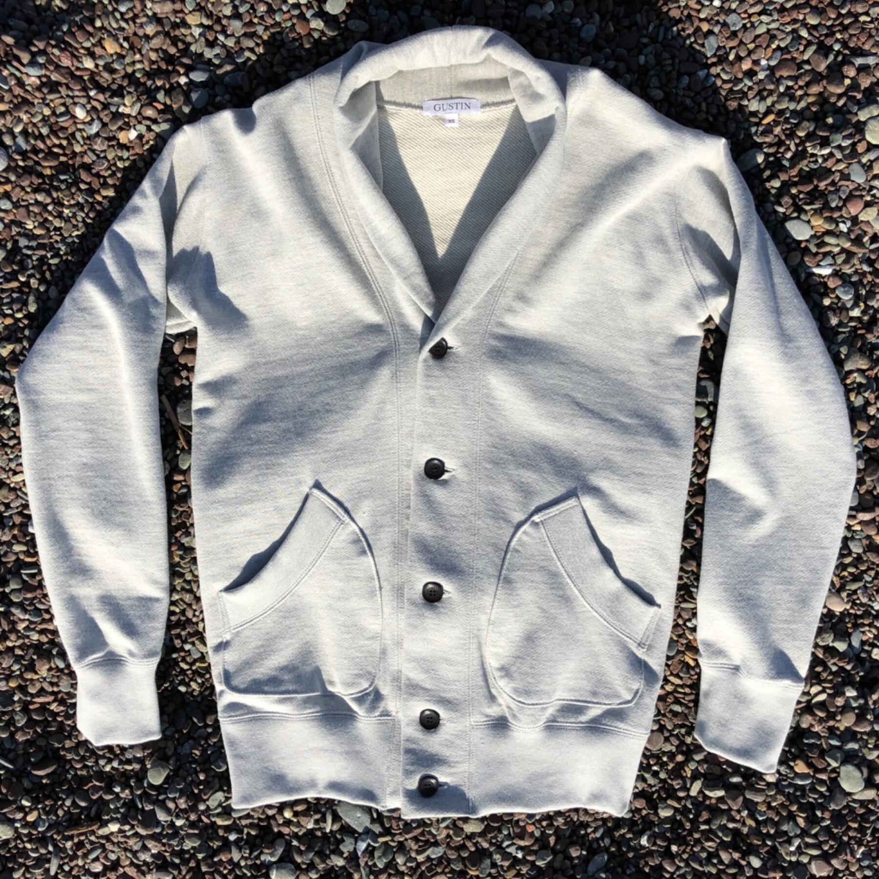 gustin french terry shawl collar sweatshirt - heather grey