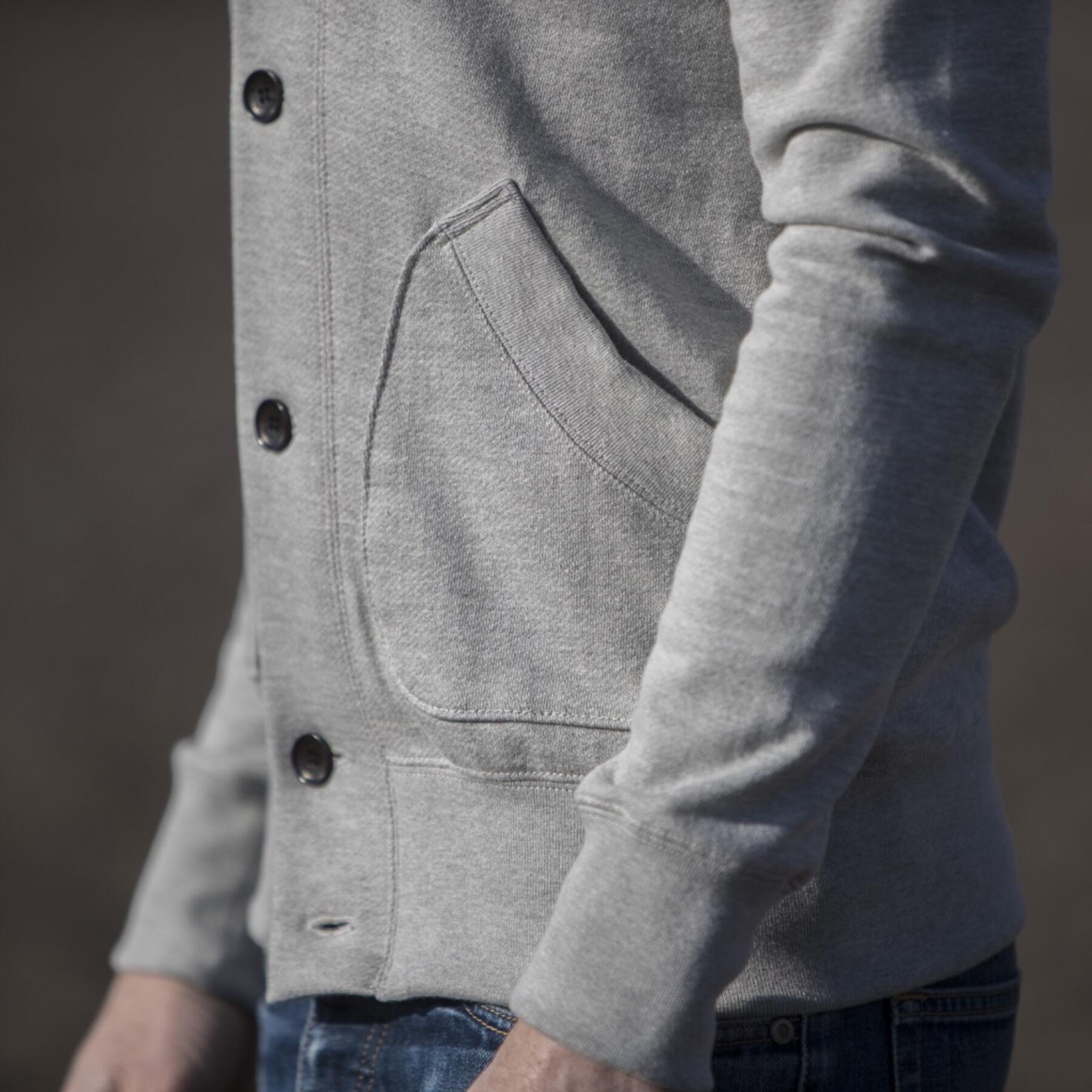 gustin french terry shawl collar sweatshirt - heather grey
