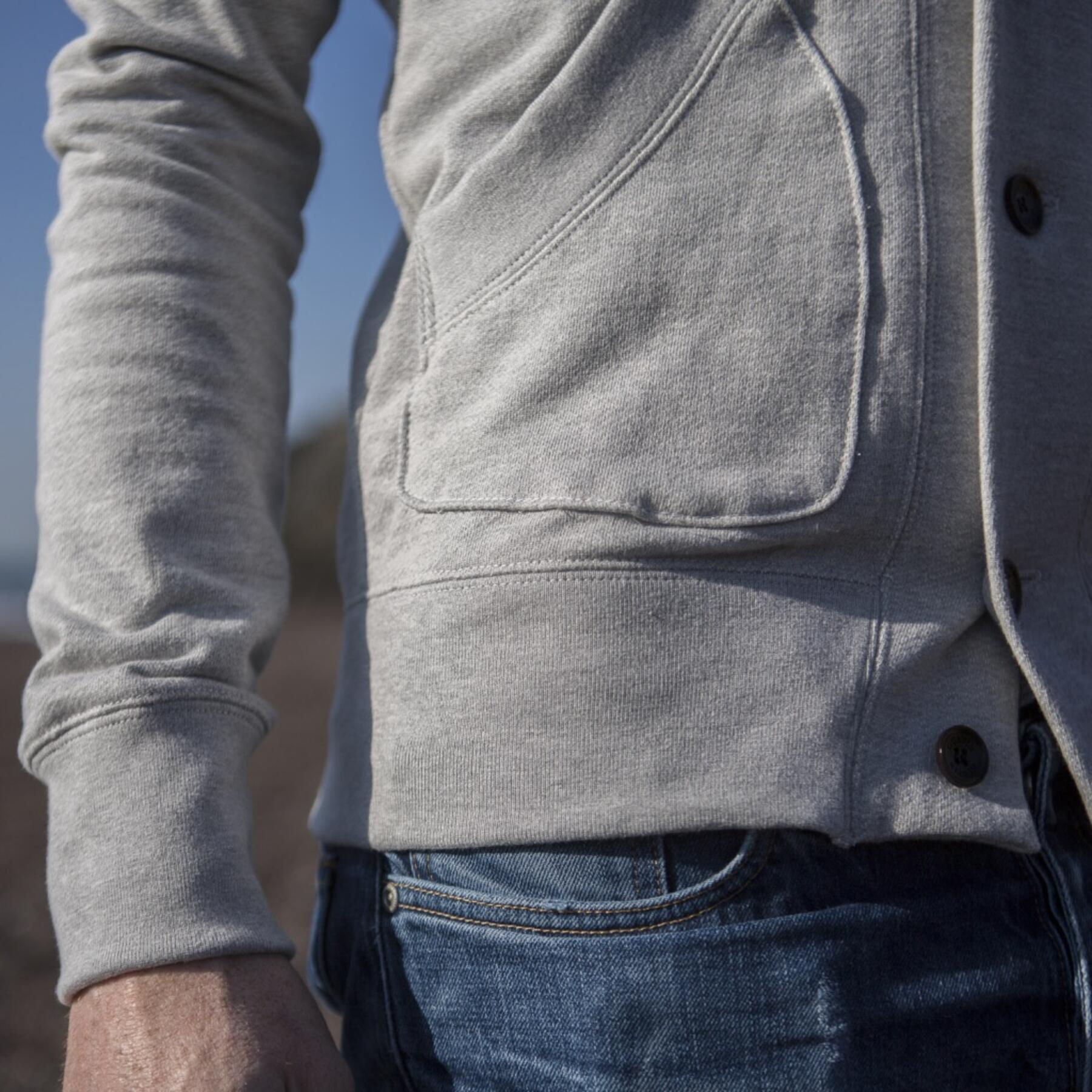 gustin french terry shawl collar sweatshirt - heather grey